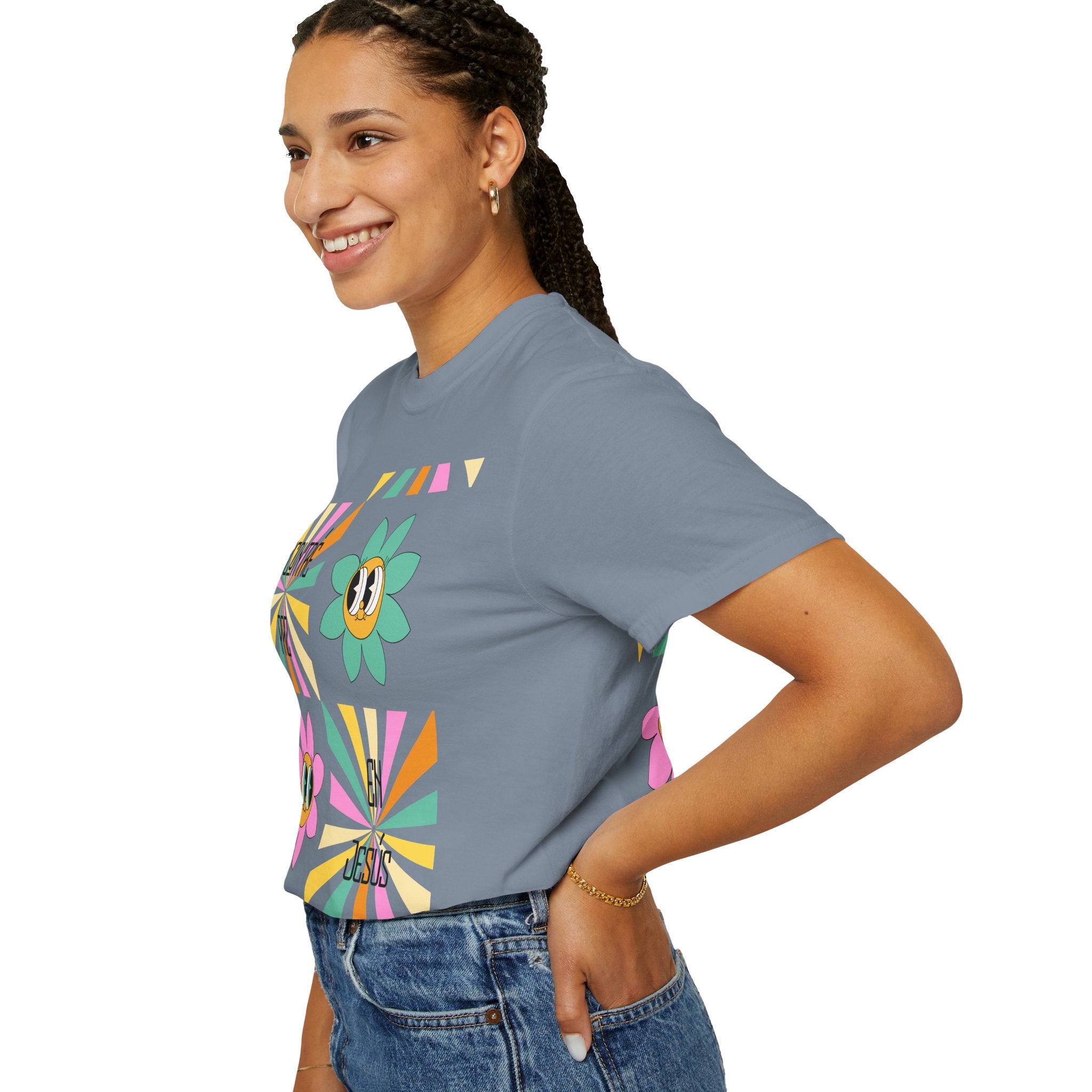 Woman's Spanish "Encontré paz en Jesús"- Camisa Retro Español
