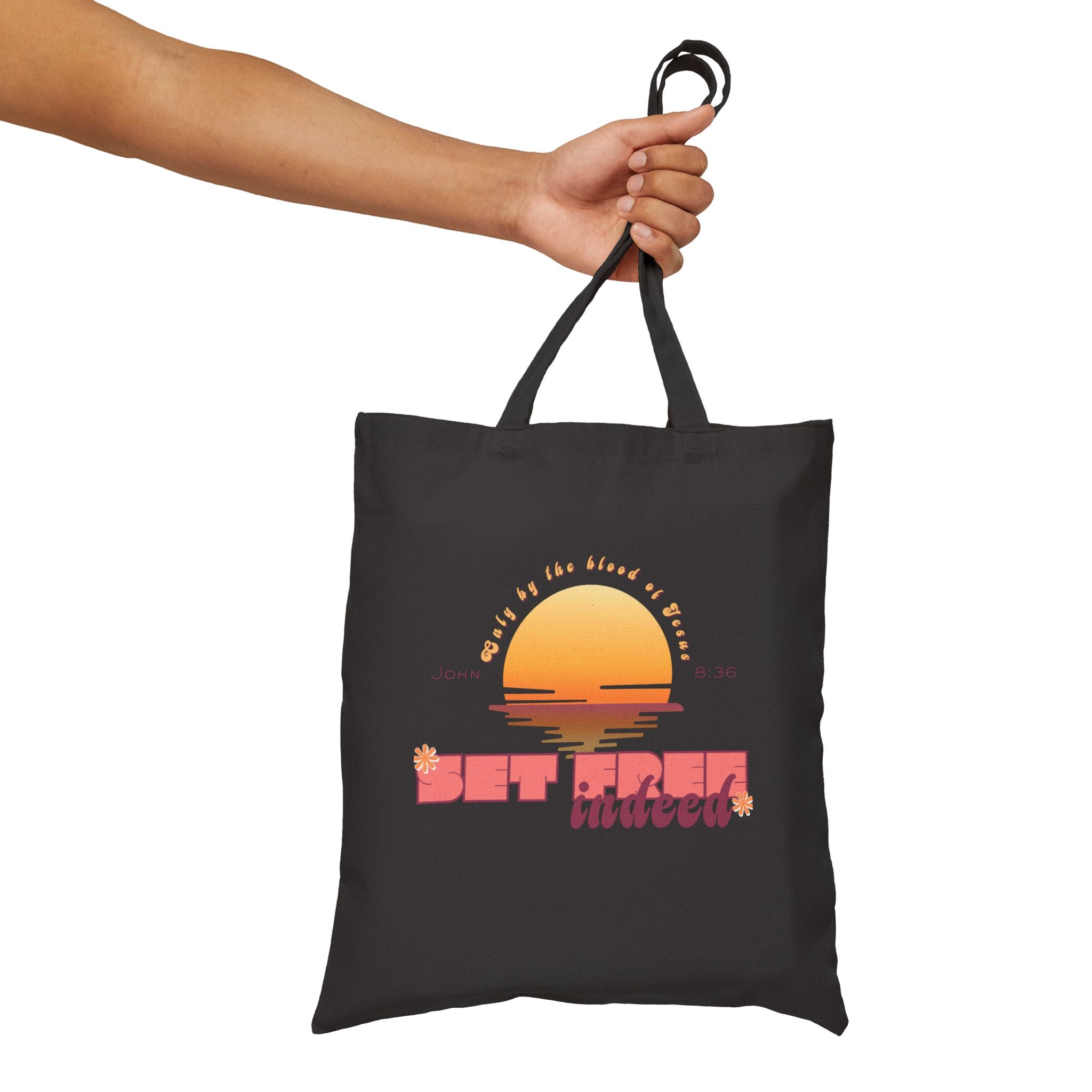 Womens'Tote 'Set free indeed'  Bag — Retro Sunset