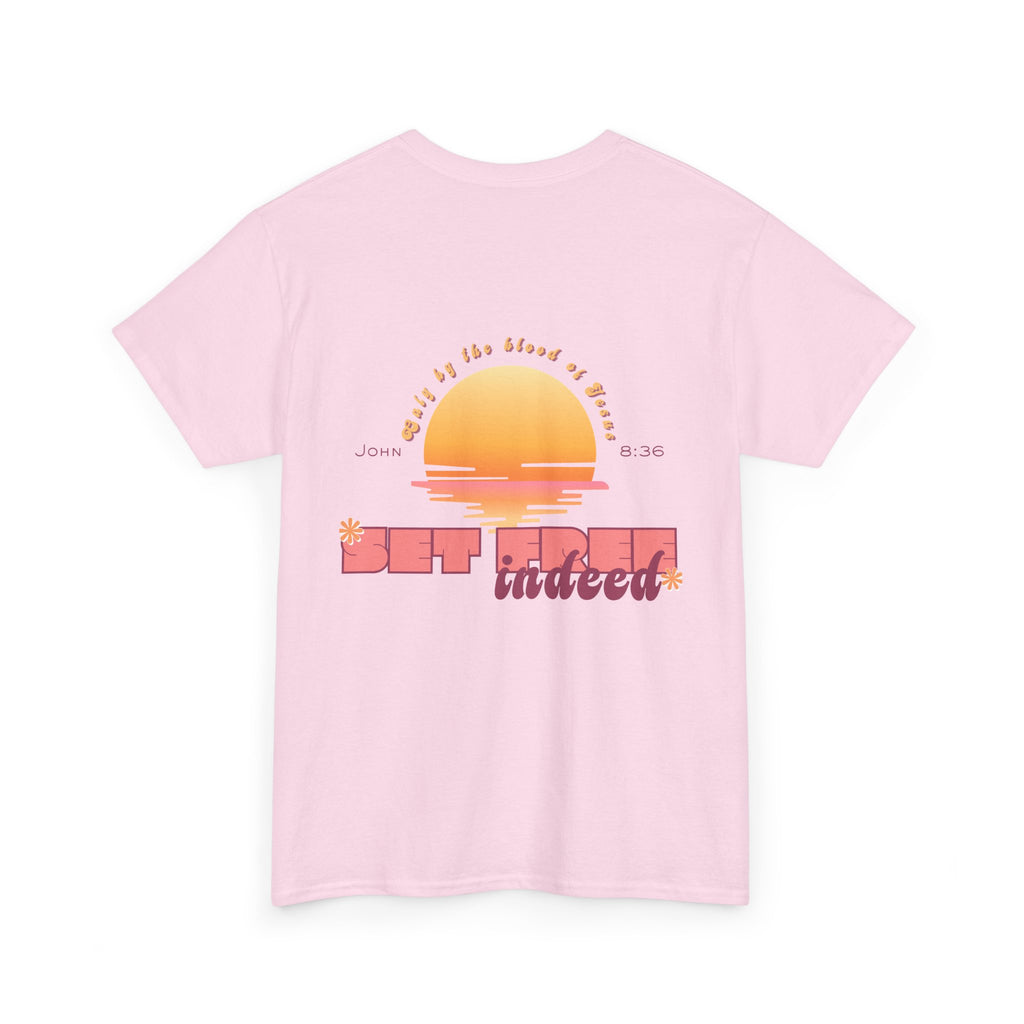 Women's 'Set free indeed' John 8:36- Heavy Cotton Tee