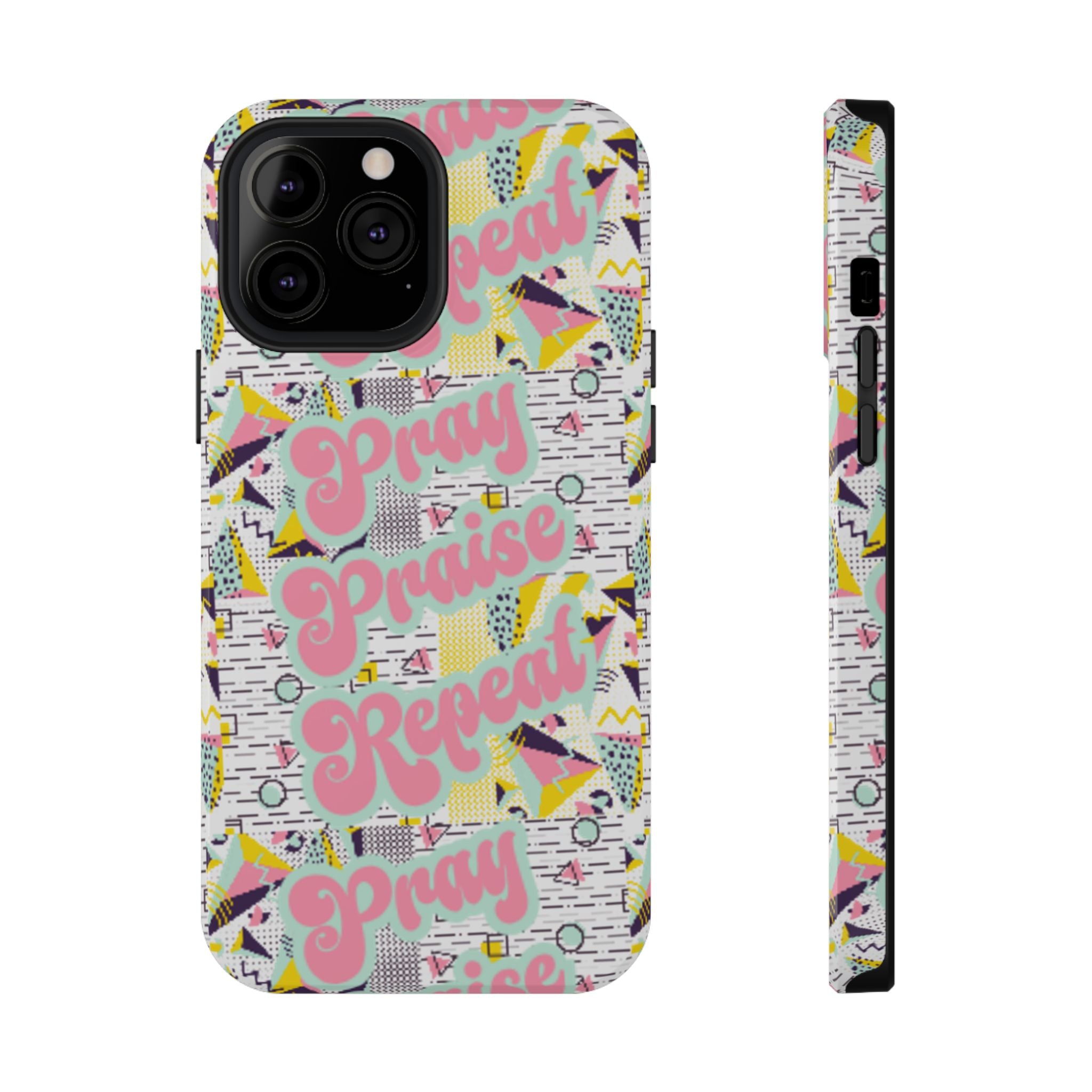 Retro Pray Praise Repeat Women's  Phone Case- Impact-Resistant Cases