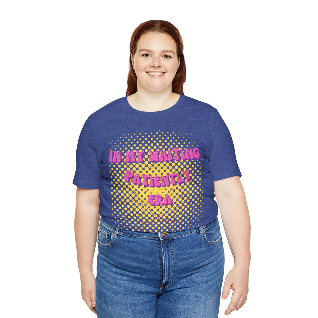 Women's 'In my Waiting Patiently Era' Tee - Yellow Graphic Jersey Short Sleeve