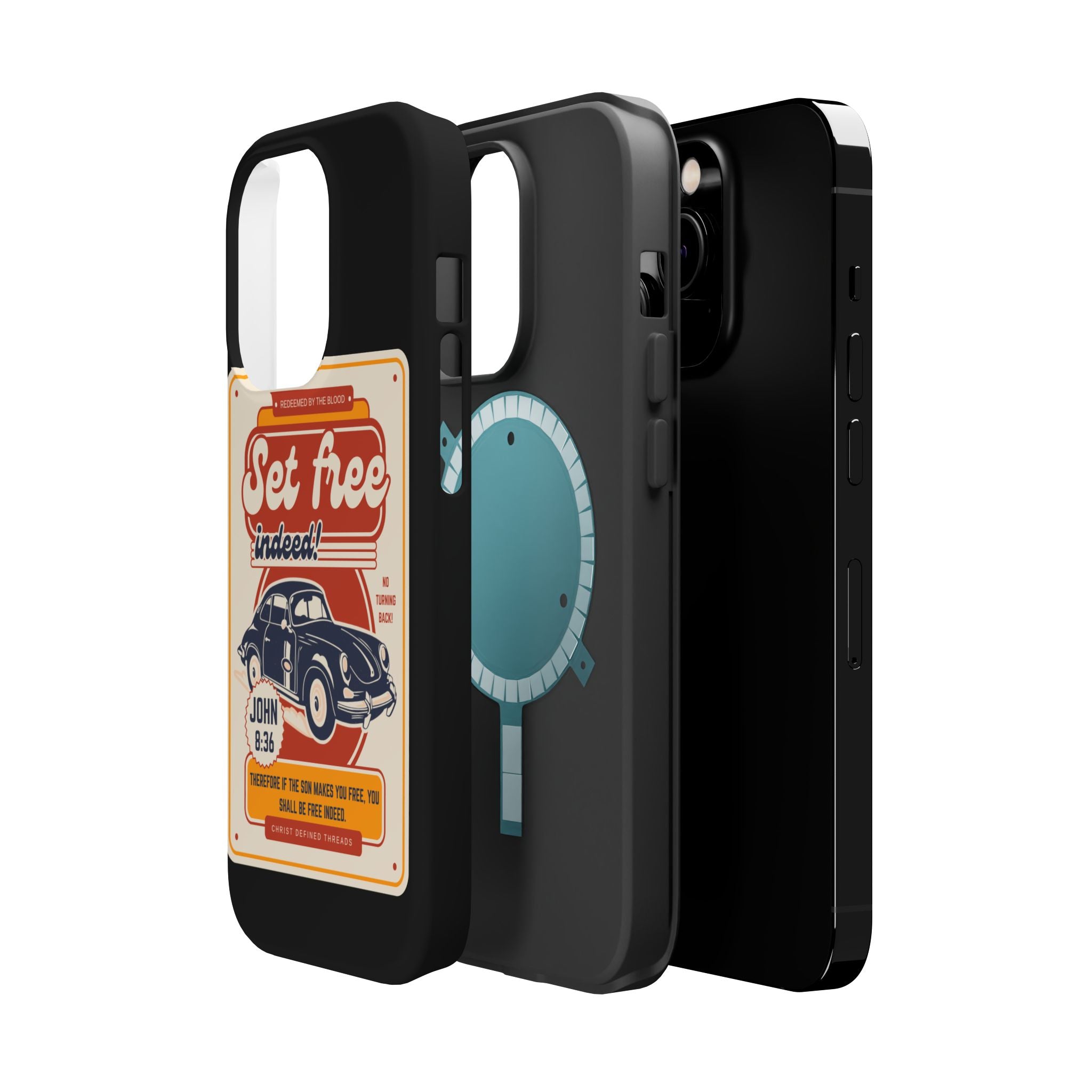 Men's 'Set free indeed' Vintage Graphic Phone Case — Magnetic Impact-Resistant