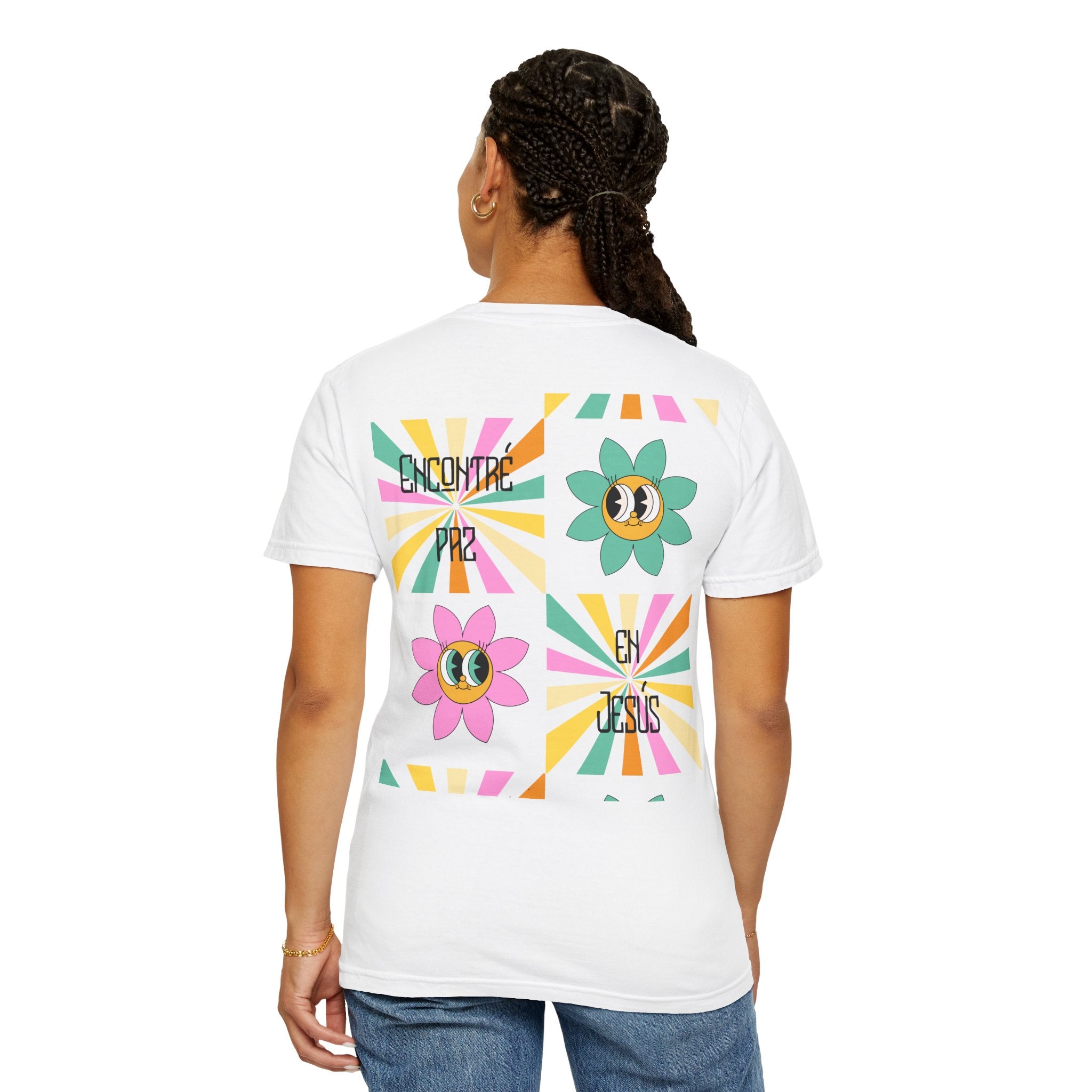 Woman's Spanish "Encontré paz en Jesús"- Camisa Retro Español