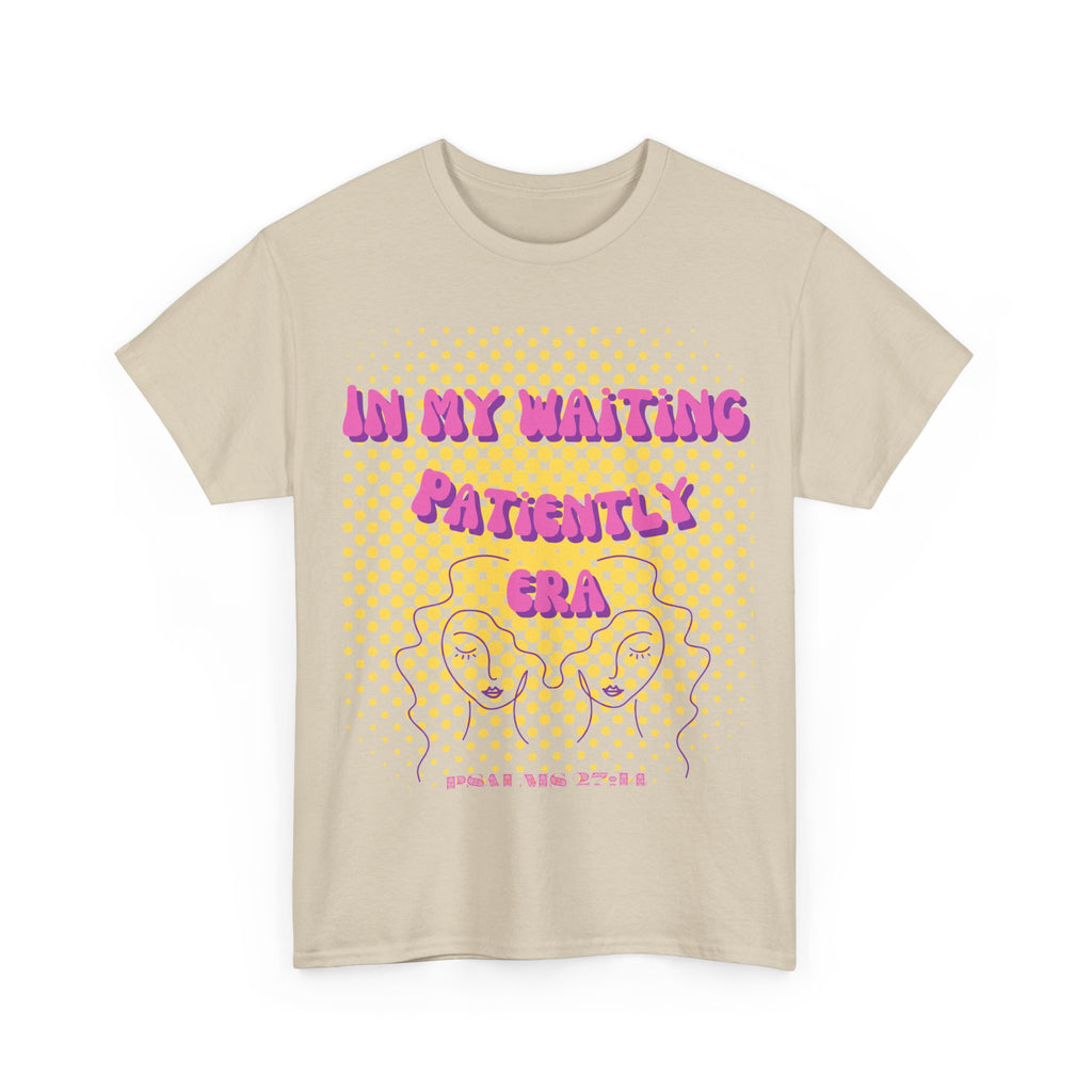 Women's 'In my Waiting Patiently Era' Tee - Yellow Graphic Jersey Short Sleeve