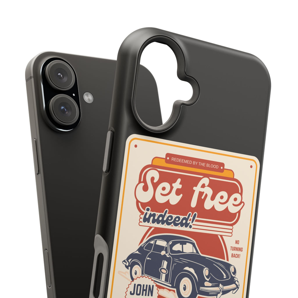 Men's 'Set free indeed' Vintage Graphic Phone Case — Magnetic Impact-Resistant