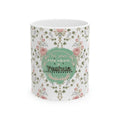Floral “Yo vivo para adorar a Yeshua” Vaso Cerámico — Para café o Té (11oz/15oz)