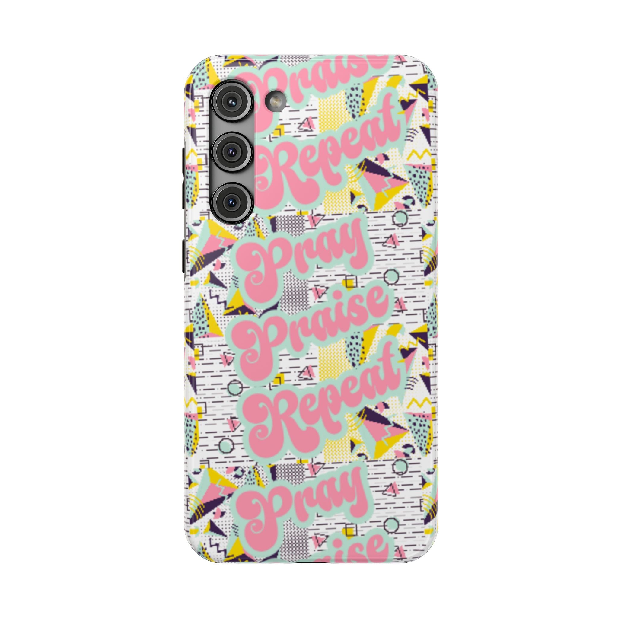Retro Pray Praise Repeat Women's  Phone Case- Impact-Resistant Cases