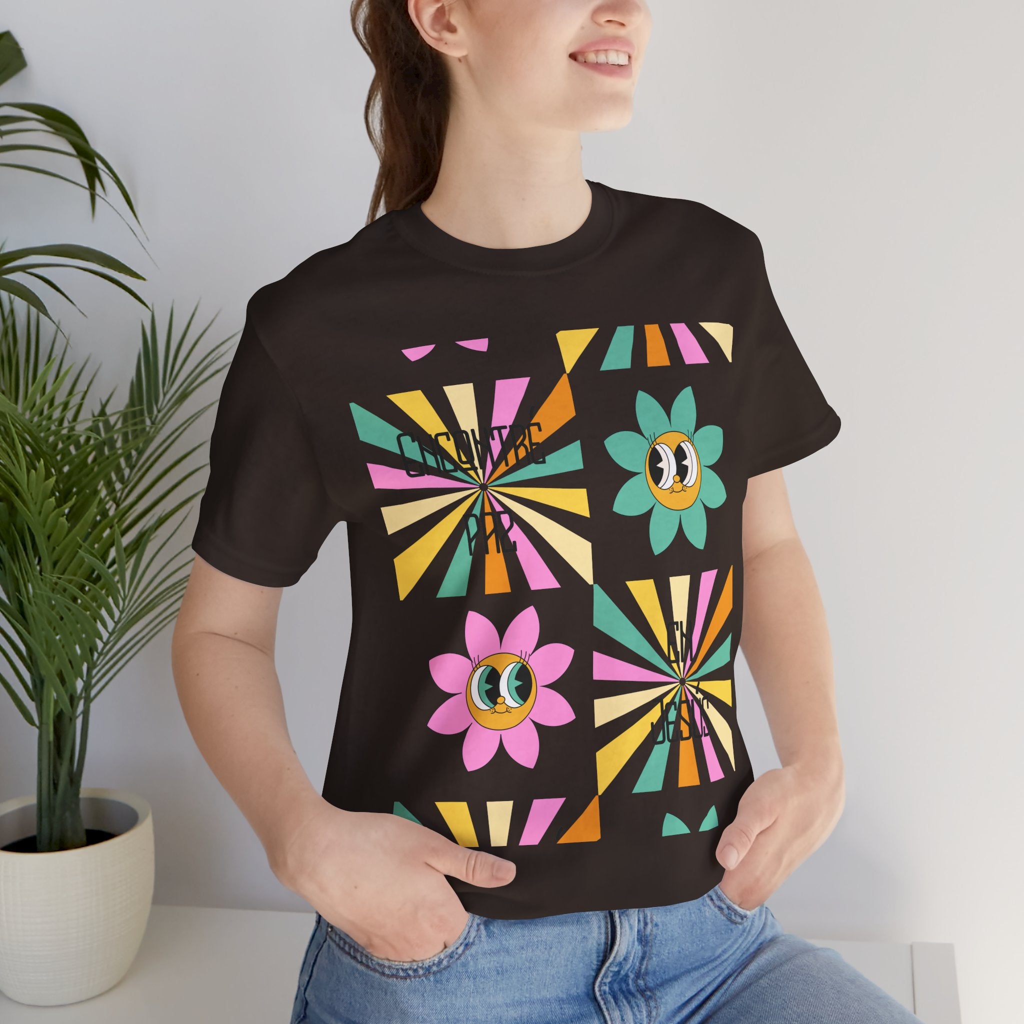 Woman's Spanish "Encontré paz en Jesús"- Camisa Retro Español