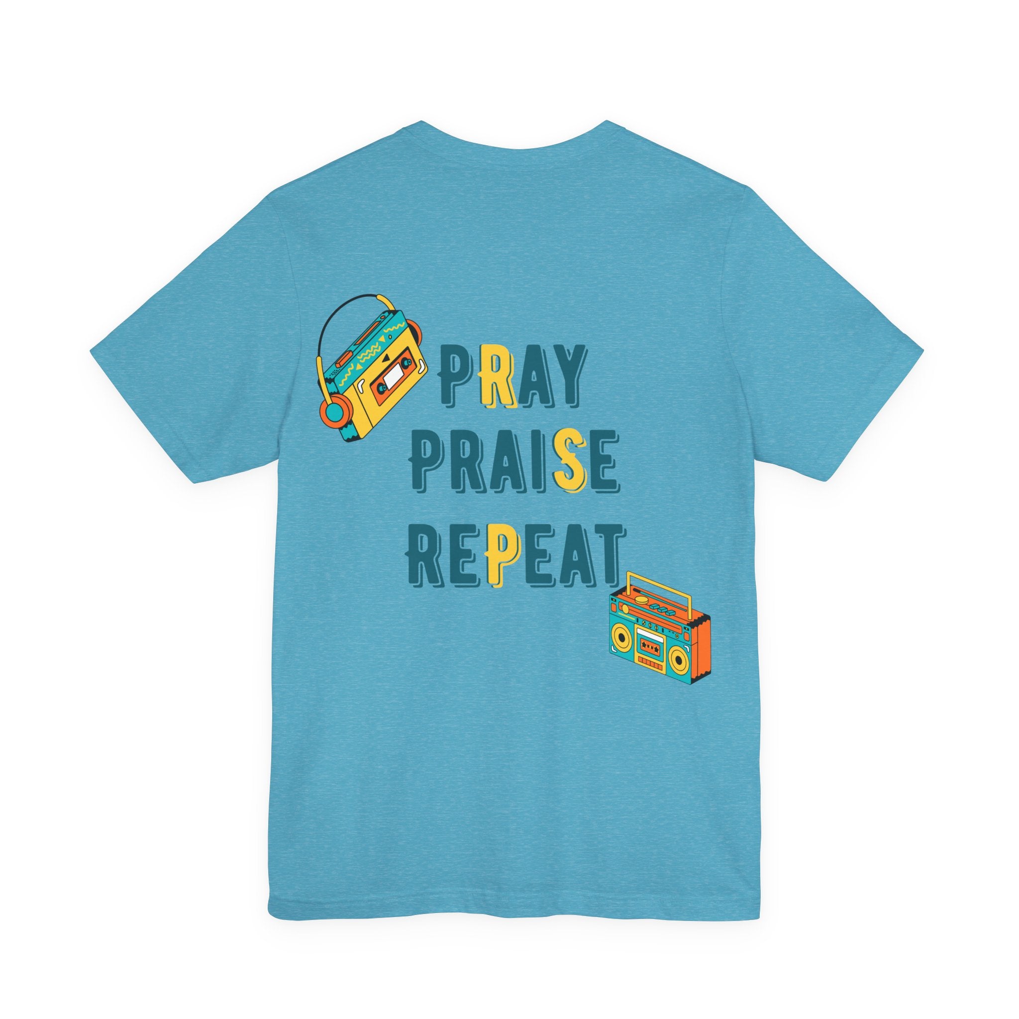 Men's Pray Praise Repeat T-Shirt — Vintage Boombox Christian Tee