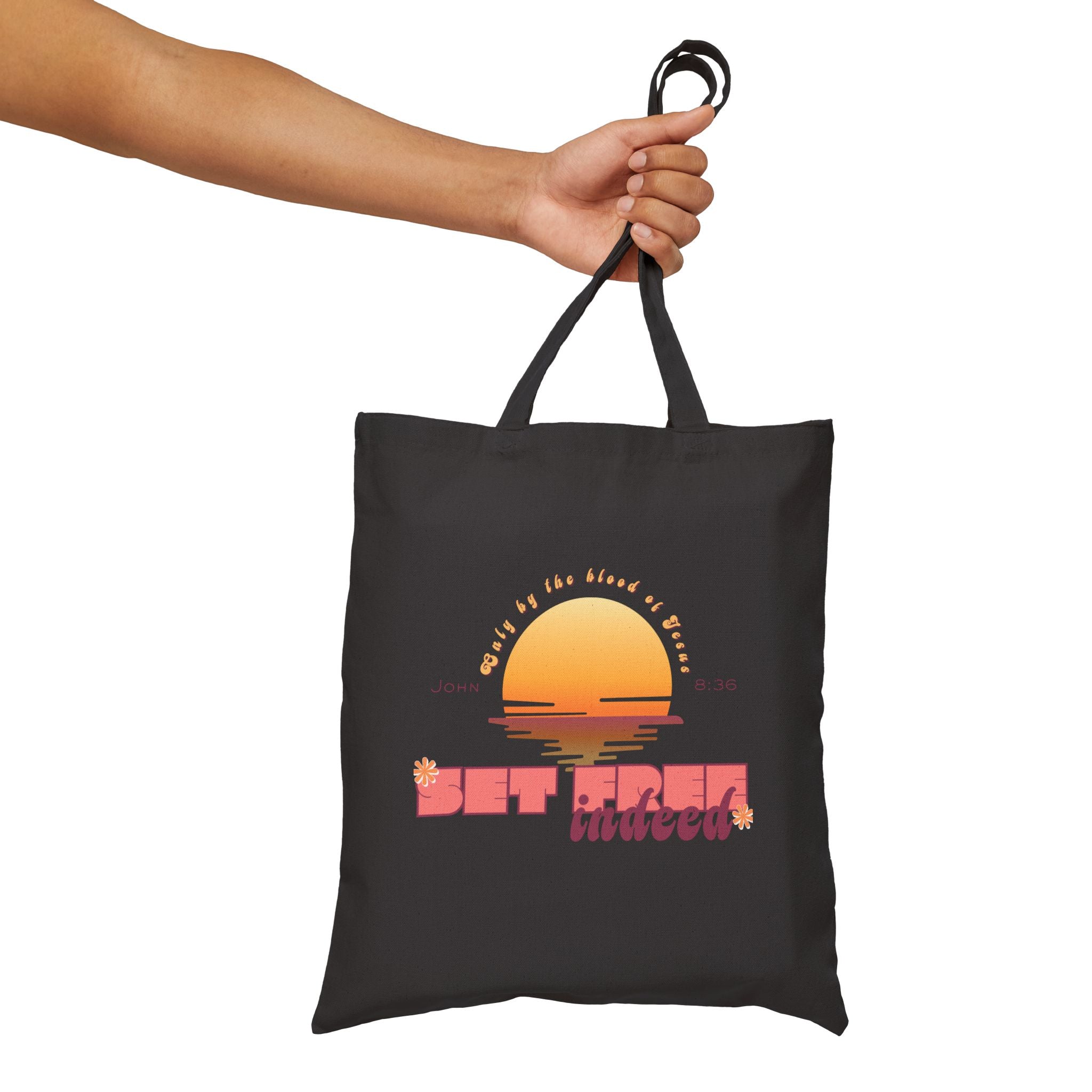Womens'Tote 'Set free indeed'  Bag — Retro Sunset