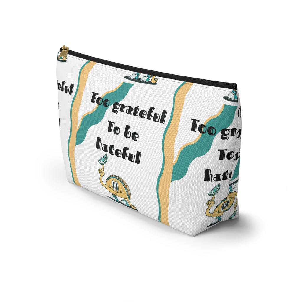 Too Grateful To Be Hateful Accessory Pouch — Retro Smiley Bag