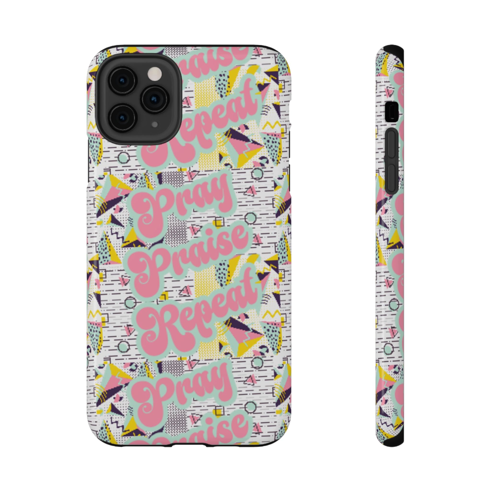 Retro Pray Praise Repeat Women's  Phone Case- Impact-Resistant Cases
