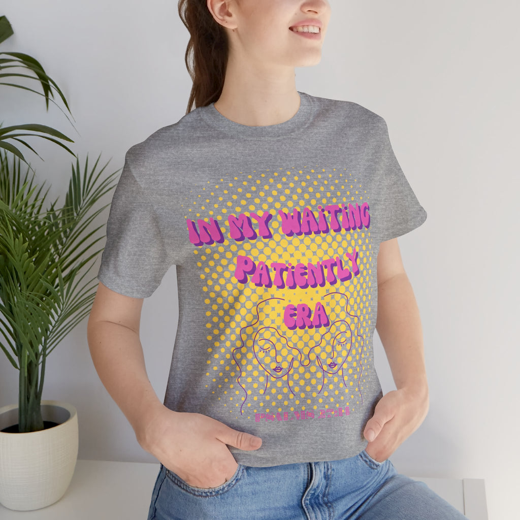 Women's 'In my Waiting Patiently Era' Tee - Yellow Graphic Jersey Short Sleeve