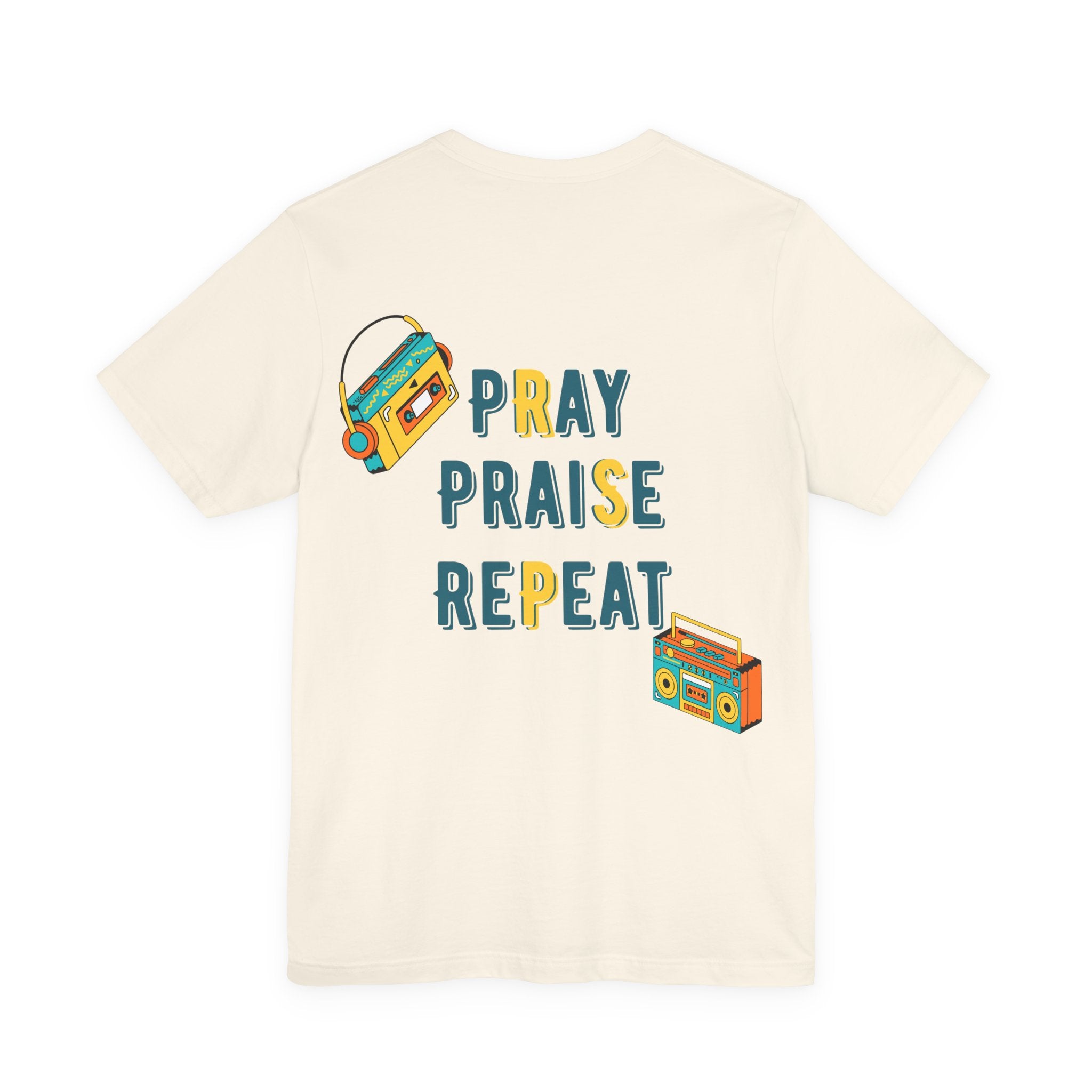 Men's Pray Praise Repeat T-Shirt — Vintage Boombox Christian Tee
