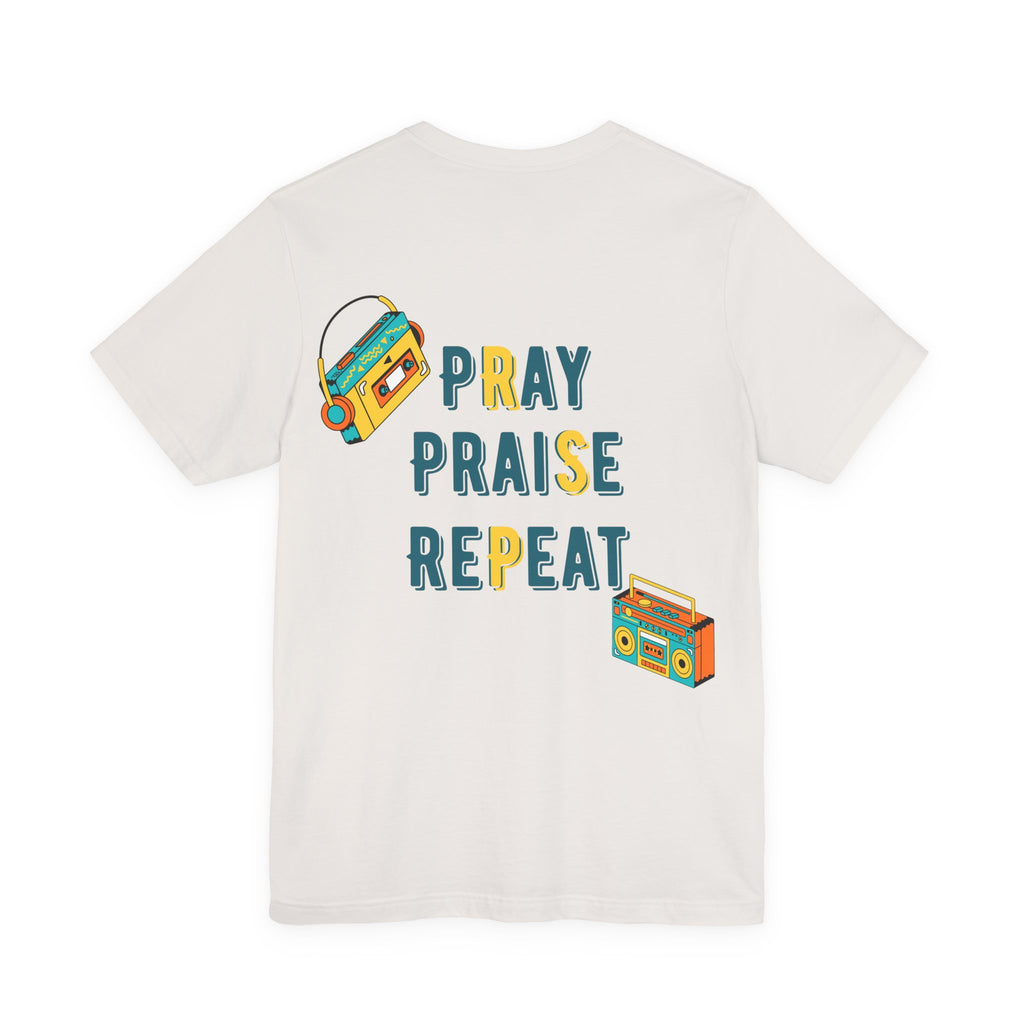 Men's Pray Praise Repeat T-Shirt — Vintage Boombox Christian Tee