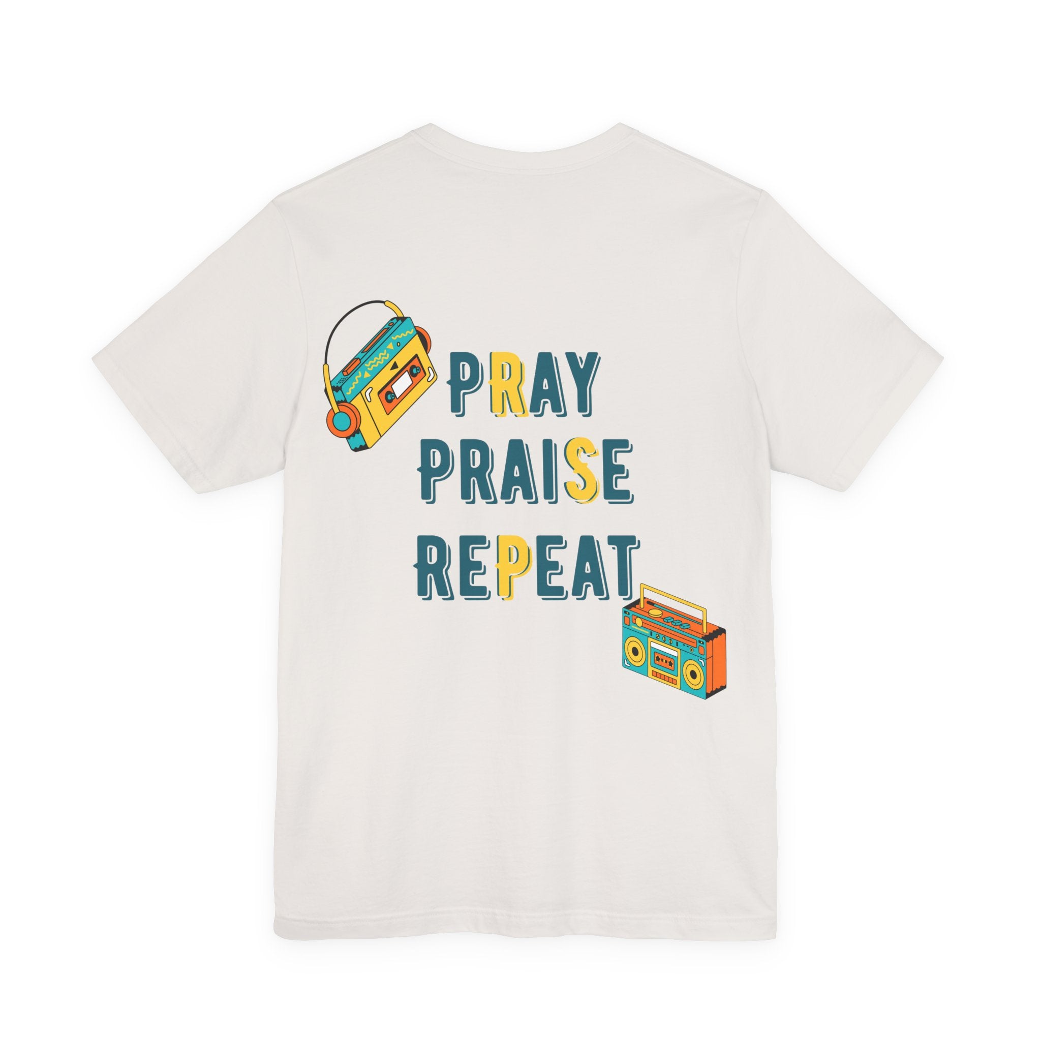 Men's Pray Praise Repeat T-Shirt — Vintage Boombox Christian Tee