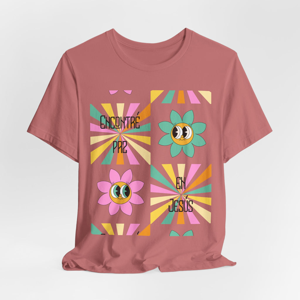 Woman's Spanish "Encontré paz en Jesús"- Camisa Retro Español