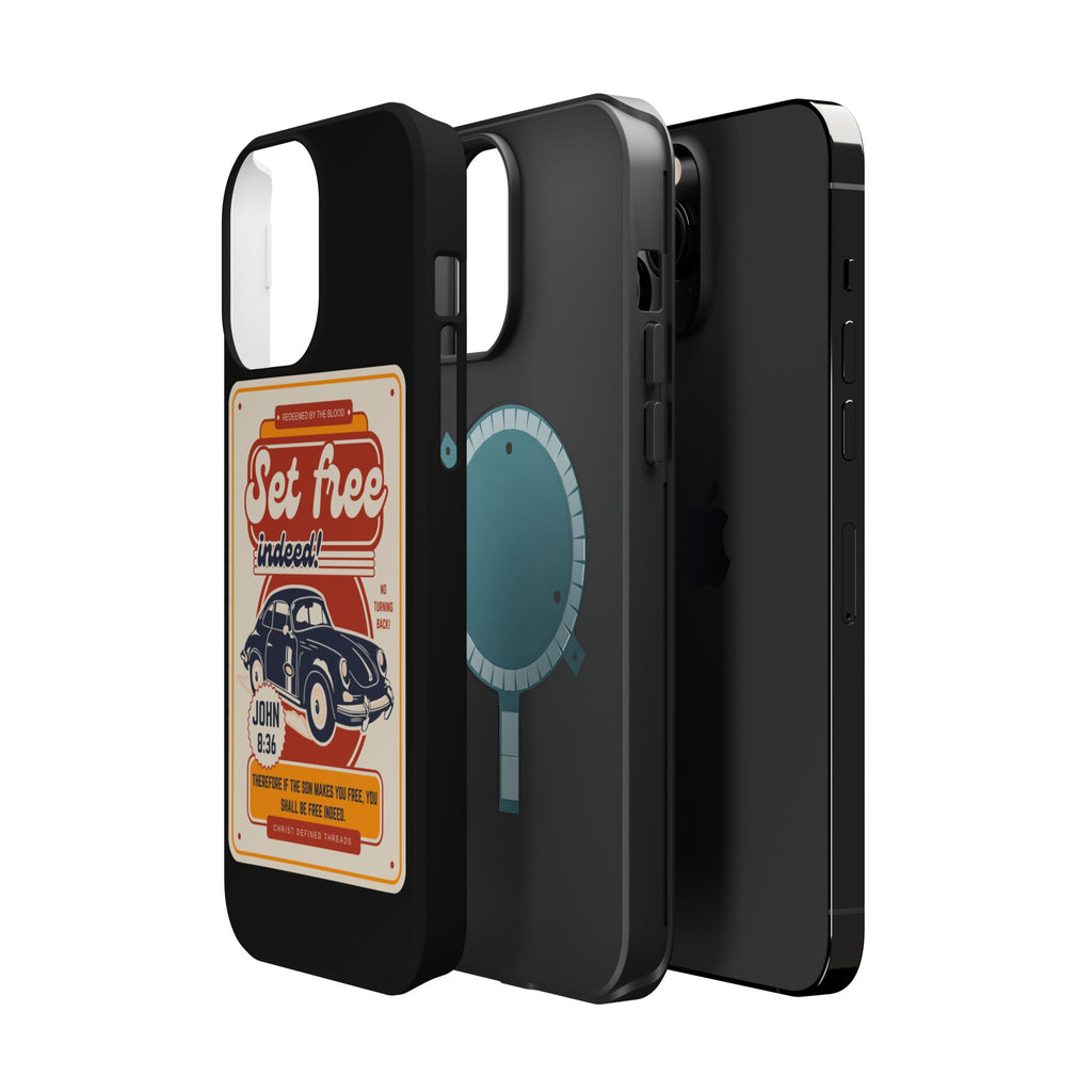 Men's 'Set free indeed' Vintage Graphic Phone Case — Magnetic Impact-Resistant