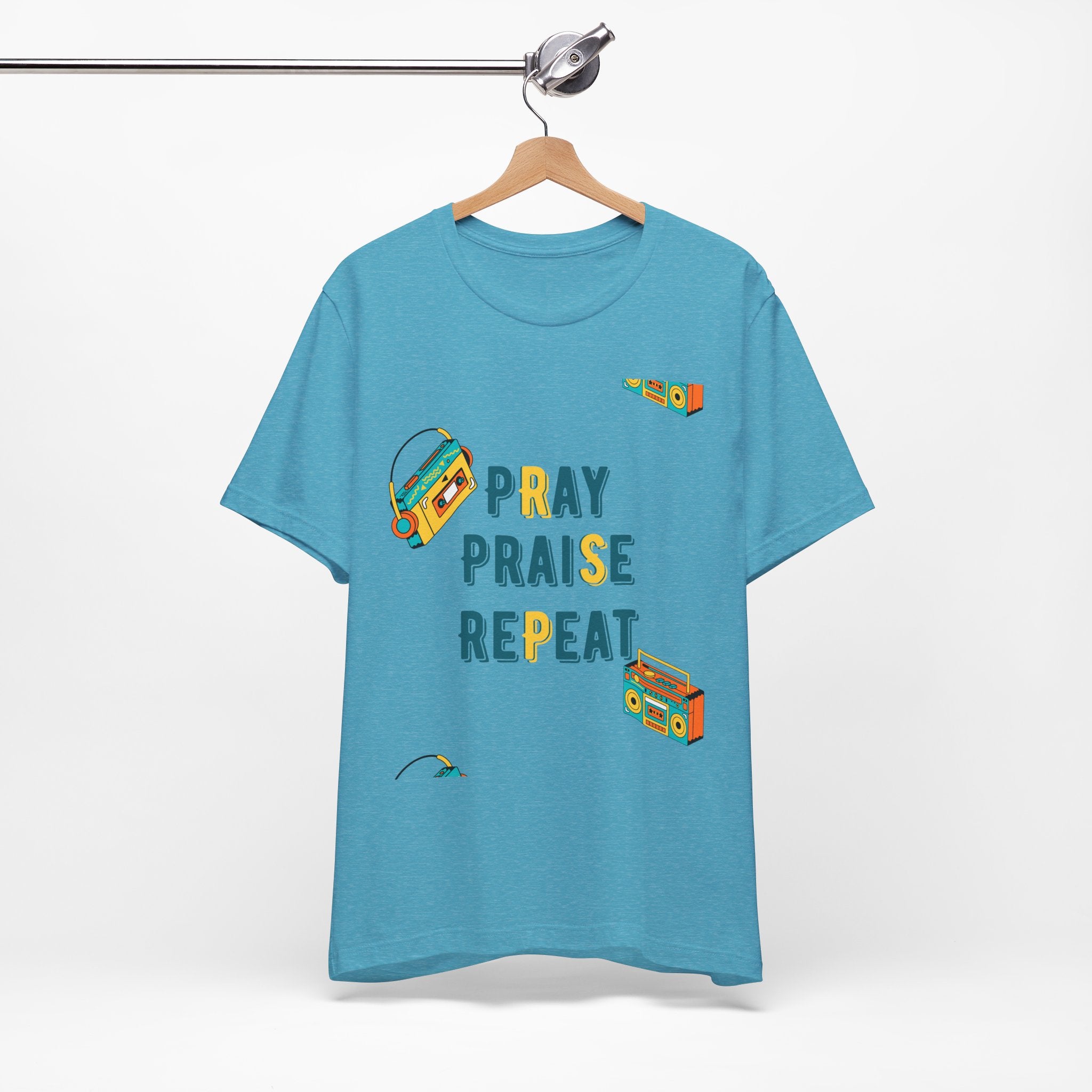 Pray Praise Repeat T-Shirt — Vintage Boombox Christian Tee