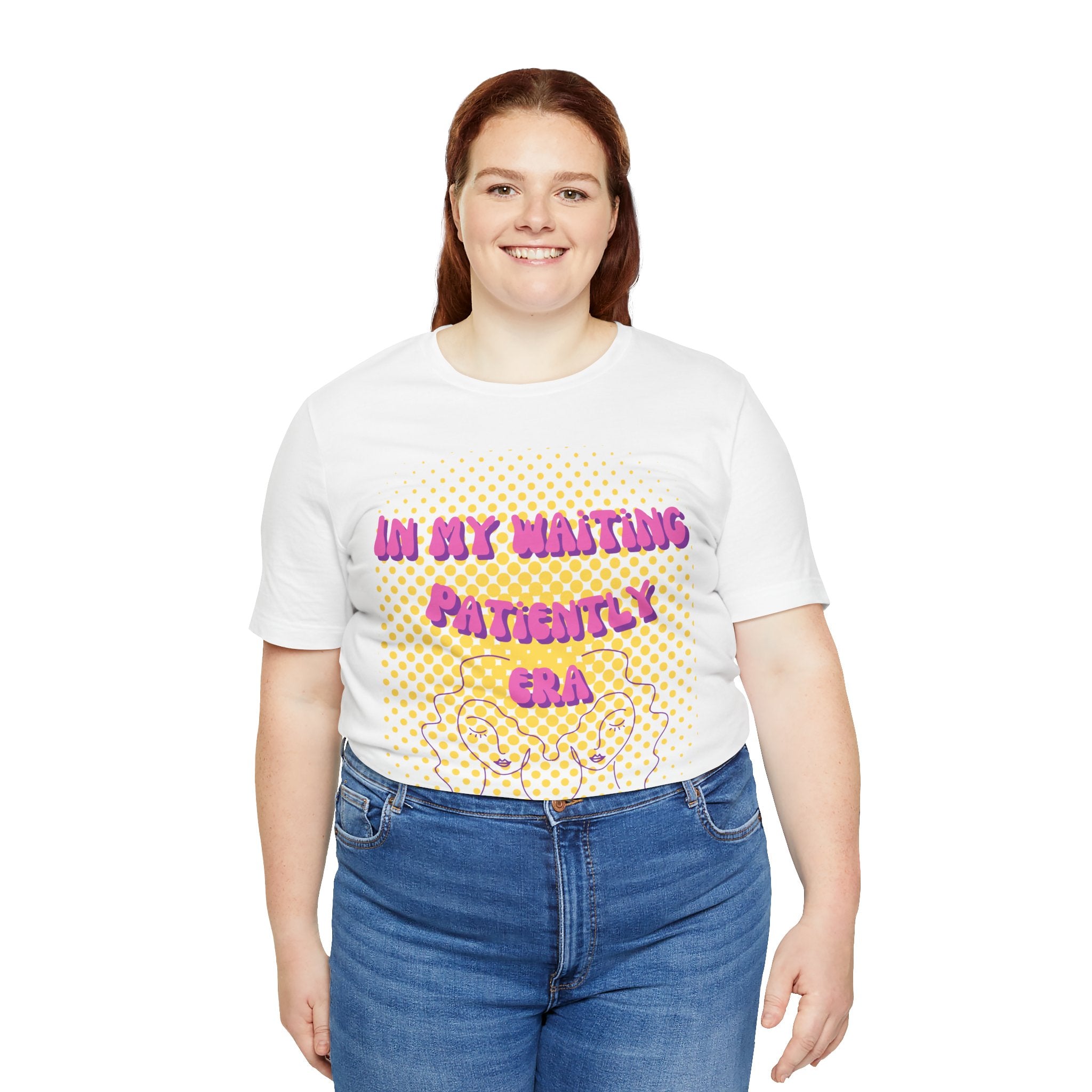 Women's 'In my Waiting Patiently Era' Tee - Yellow Graphic Jersey Short Sleeve