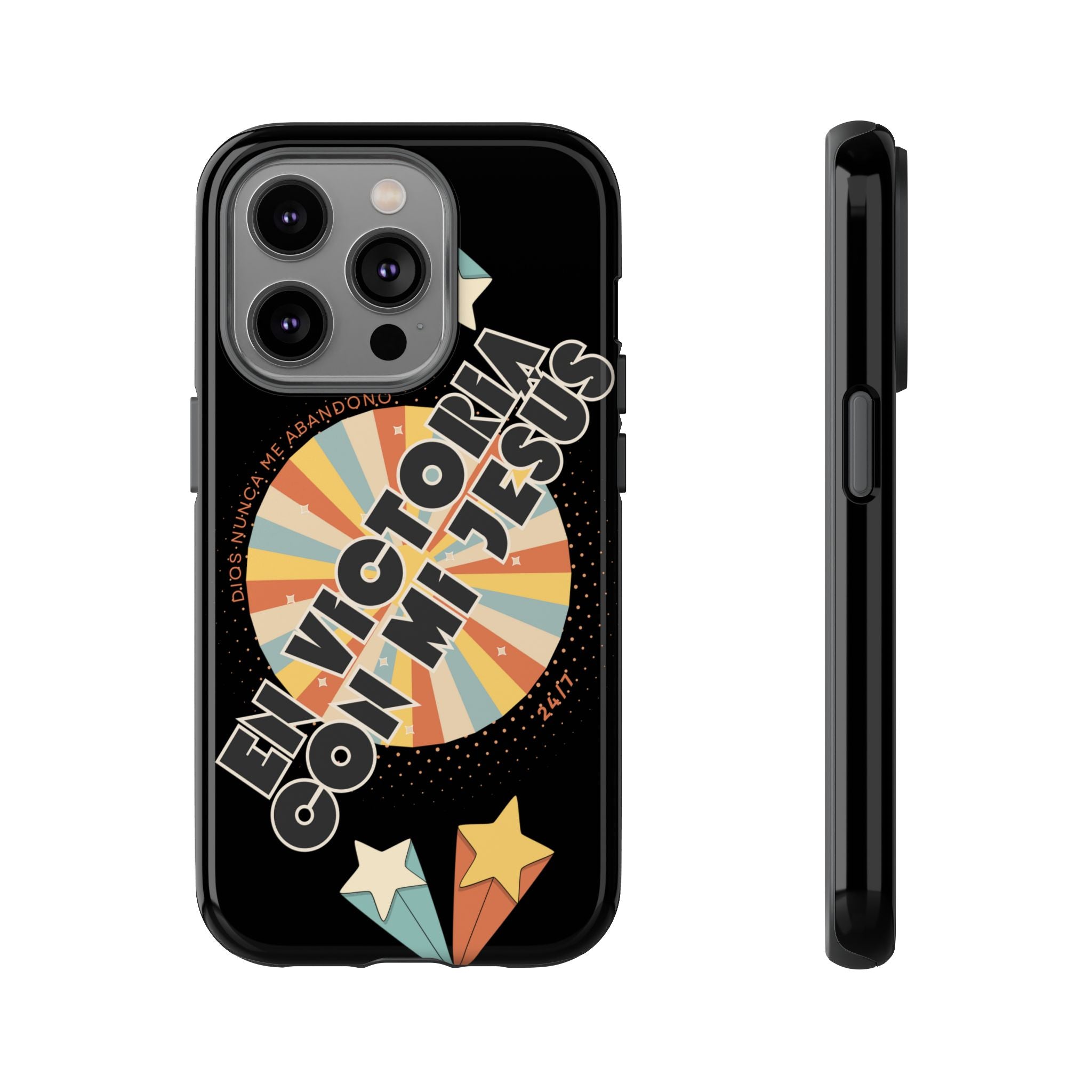 'En Victoria Con Jesús' Retro Protección de telefono