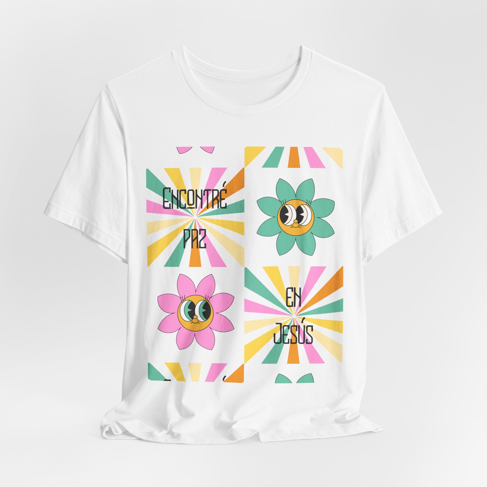 Woman's Spanish "Encontré paz en Jesús"- Camisa Retro Español