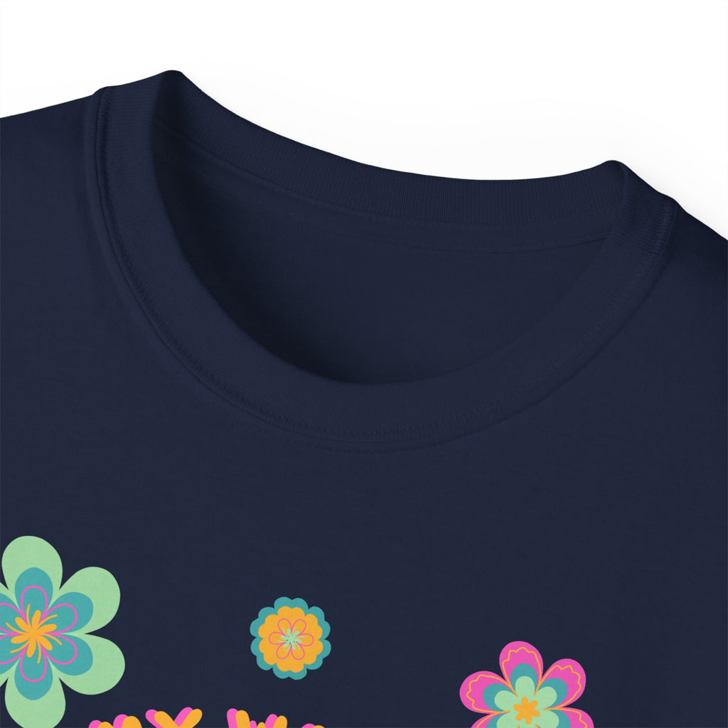 Retro Floral "In My Waiting Patiently Era" Ladies' V-Neck T-Shirt