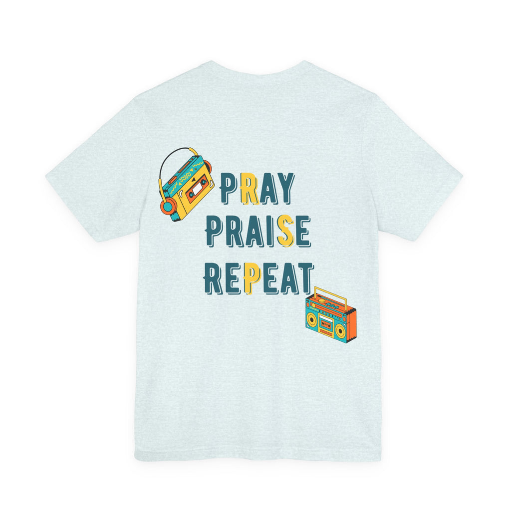 Men's Pray Praise Repeat T-Shirt — Vintage Boombox Christian Tee