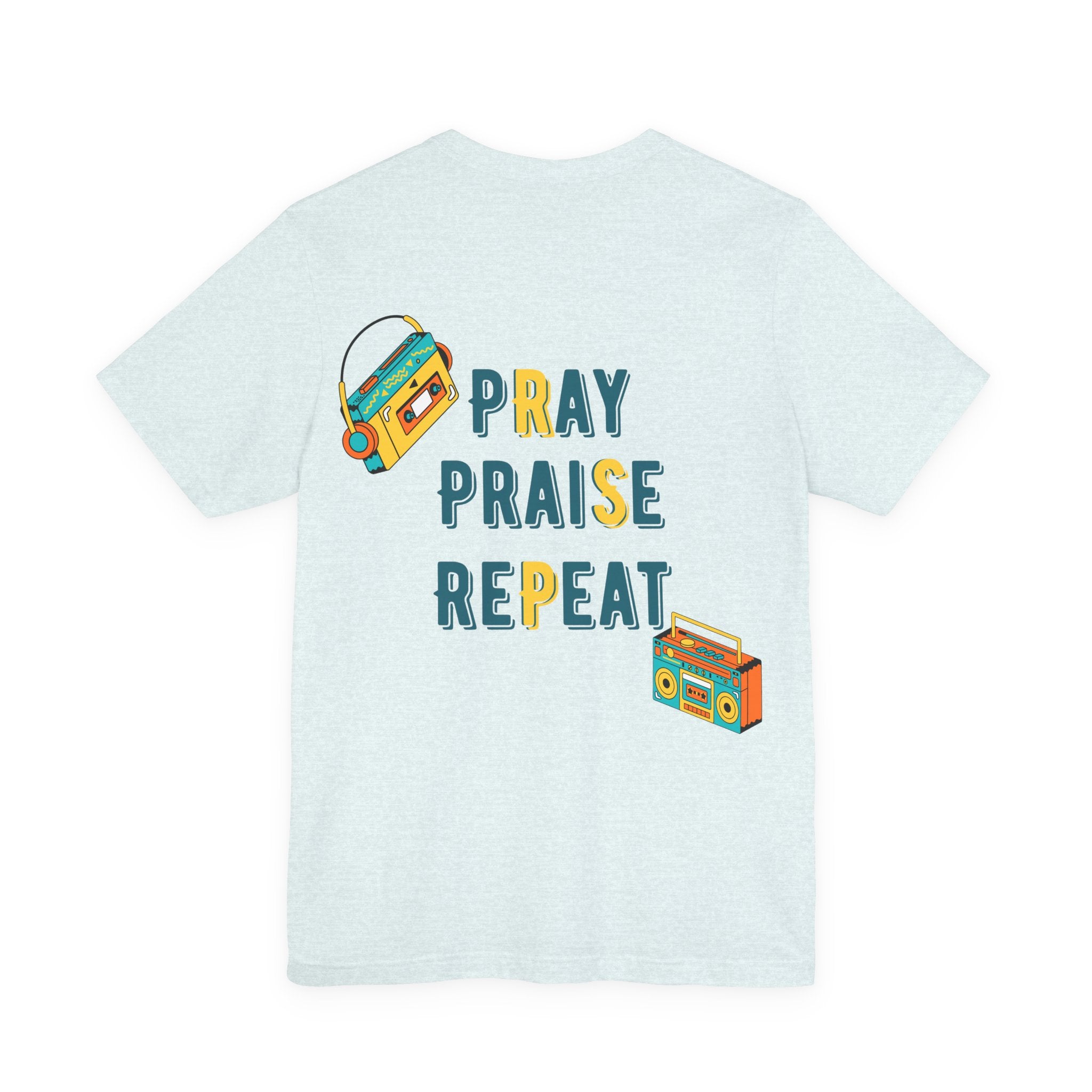 Men's Pray Praise Repeat T-Shirt — Vintage Boombox Christian Tee