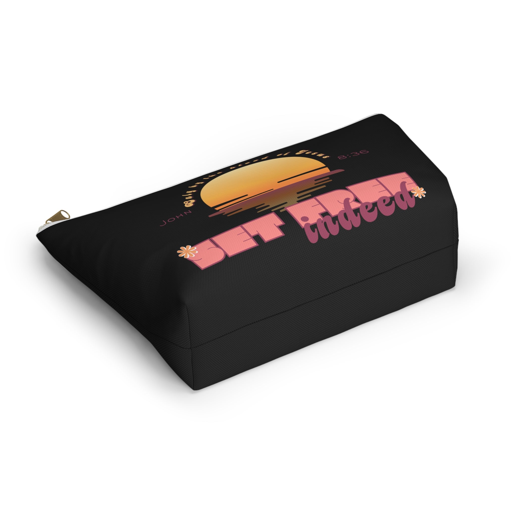 Women's 'Set free indeed'  — Sunset Accessory Pouch
