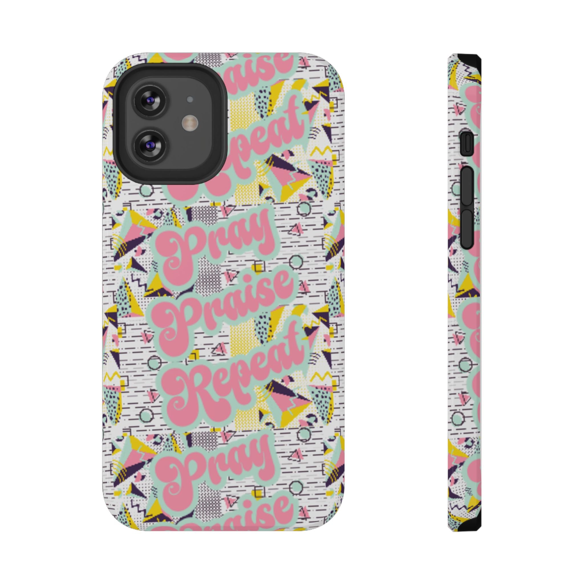 Retro Pray Praise Repeat Women's  Phone Case- Impact-Resistant Cases