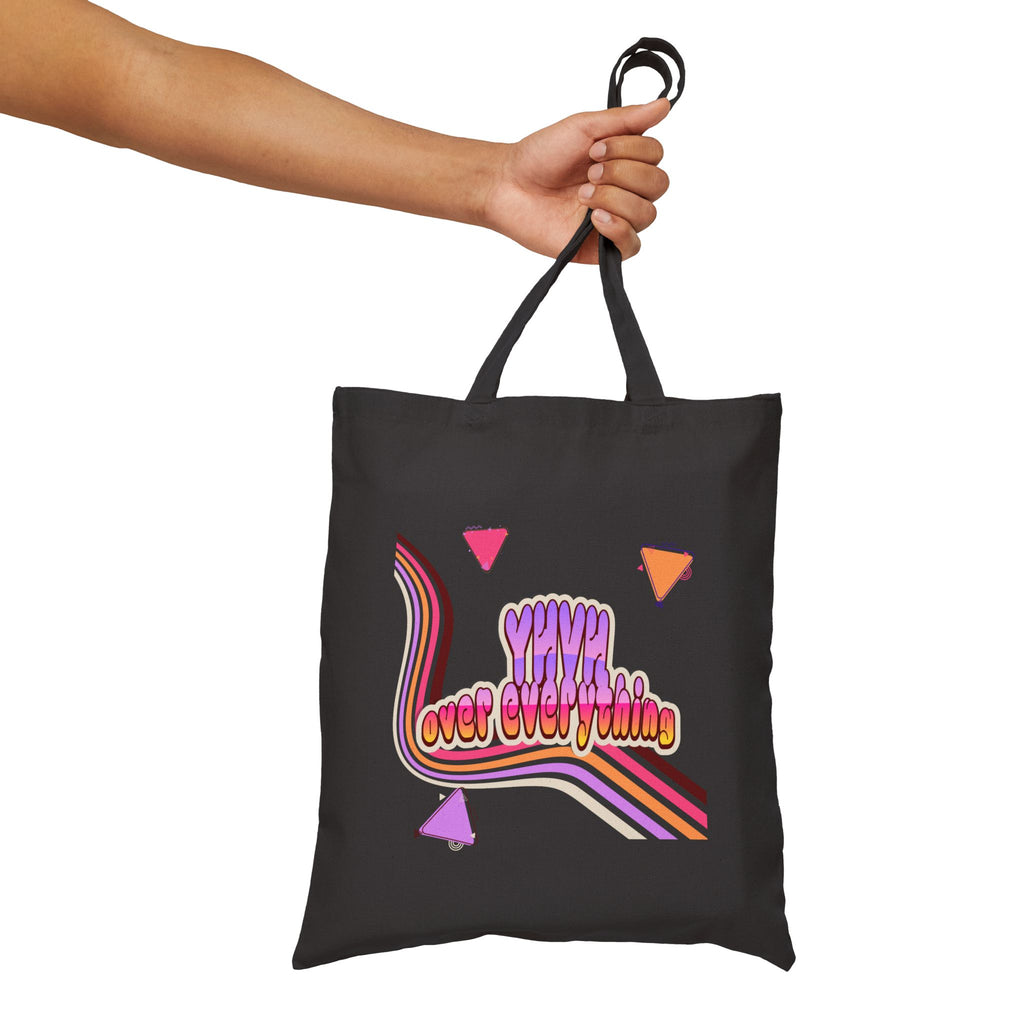 Retro 'YHVH over Everything' Cotton Tote Bag