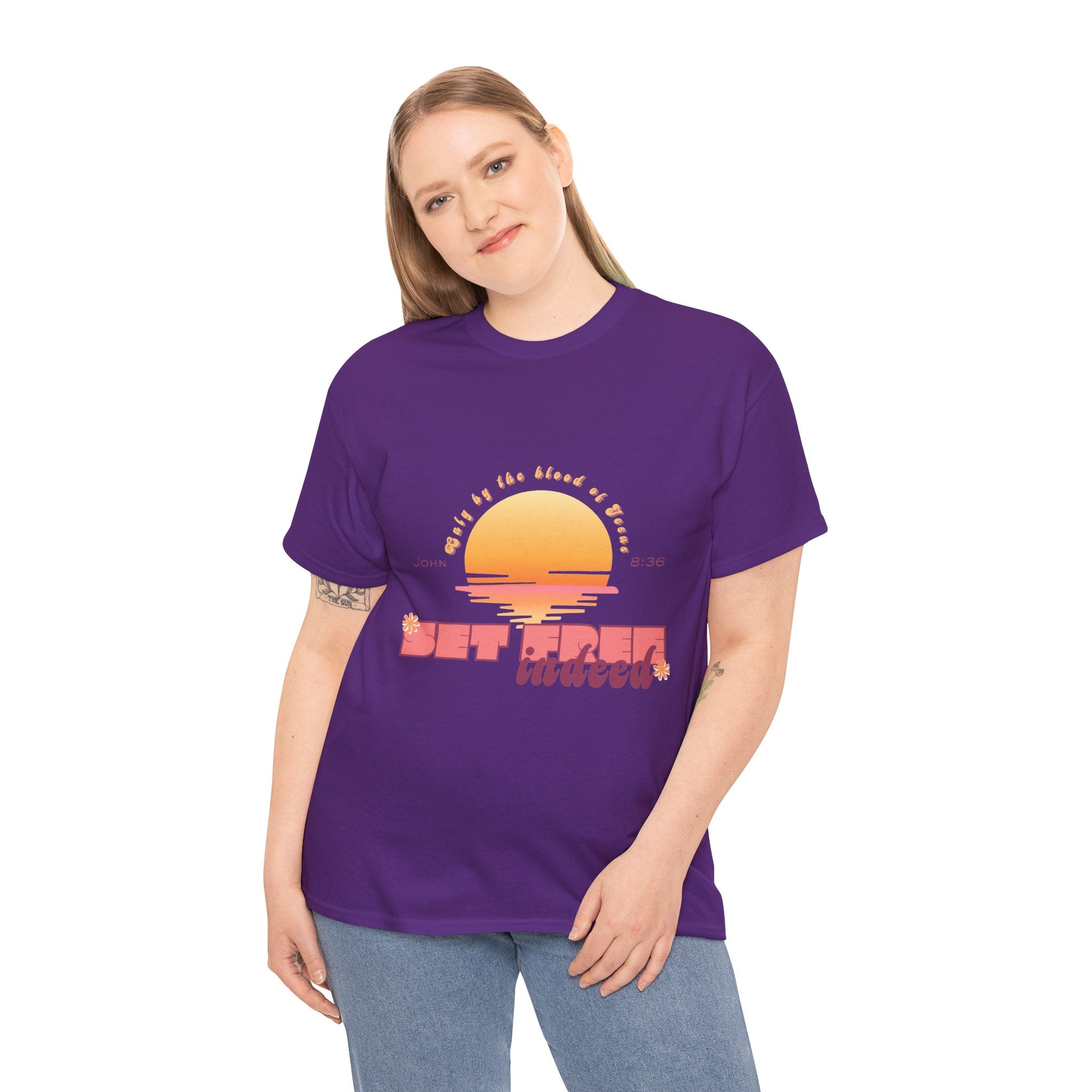 Women's 'Set free indeed' John 8:36- Heavy Cotton Tee