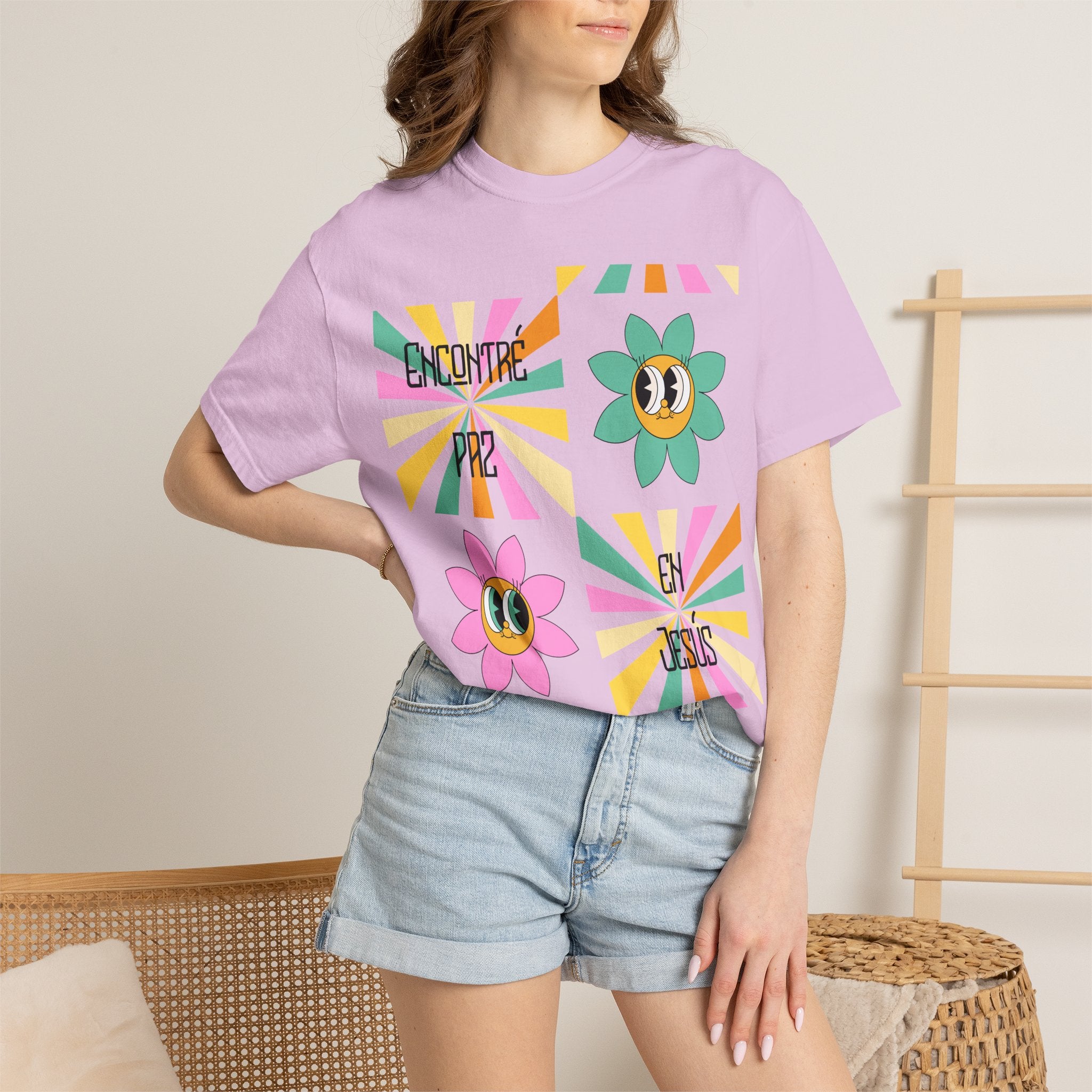 Woman's Spanish "Encontré paz en Jesús"- Camisa Retro Español
