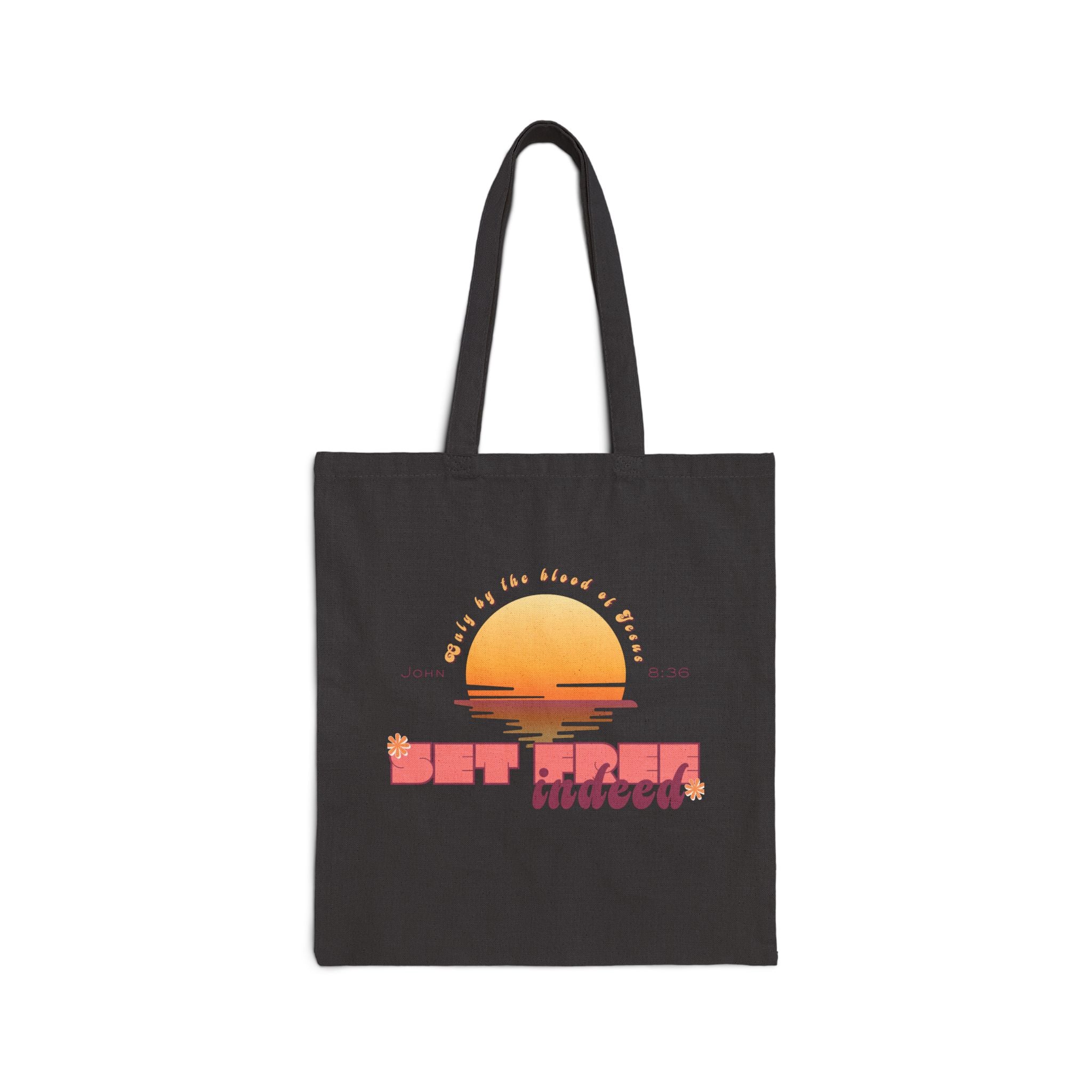 Womens'Tote 'Set free indeed'  Bag — Retro Sunset
