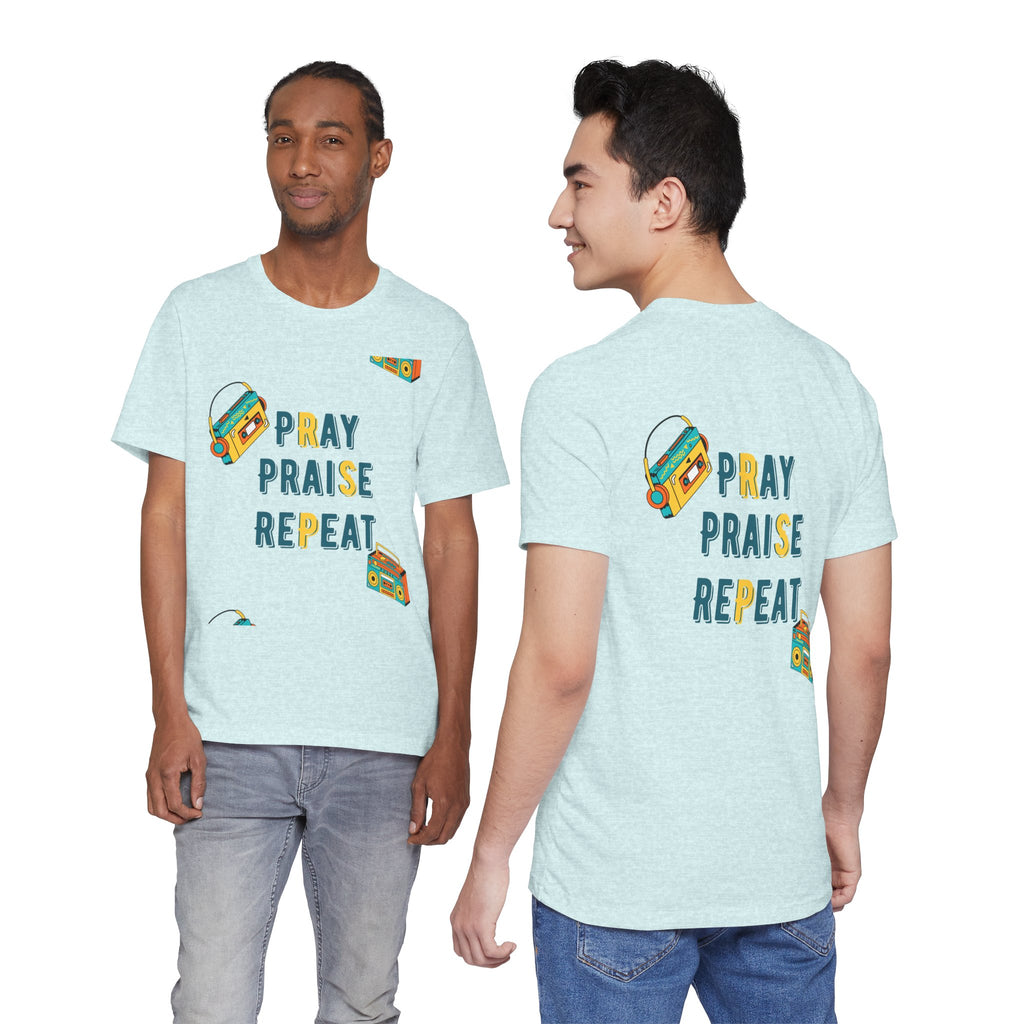 Pray Praise Repeat T-Shirt — Vintage Boombox Christian Tee