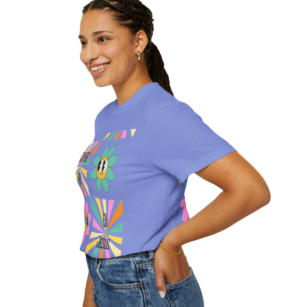 Woman's Spanish "Encontré paz en Jesús"- Camisa Retro Español