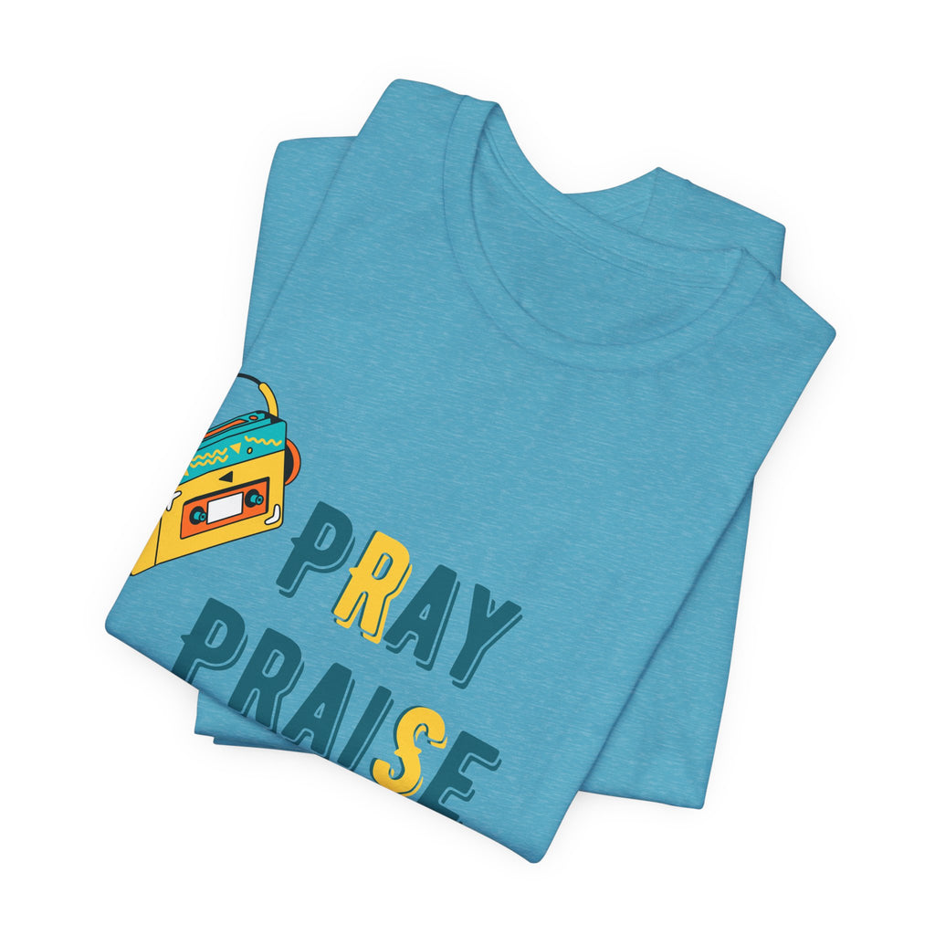Men's Pray Praise Repeat T-Shirt — Vintage Boombox Christian Tee