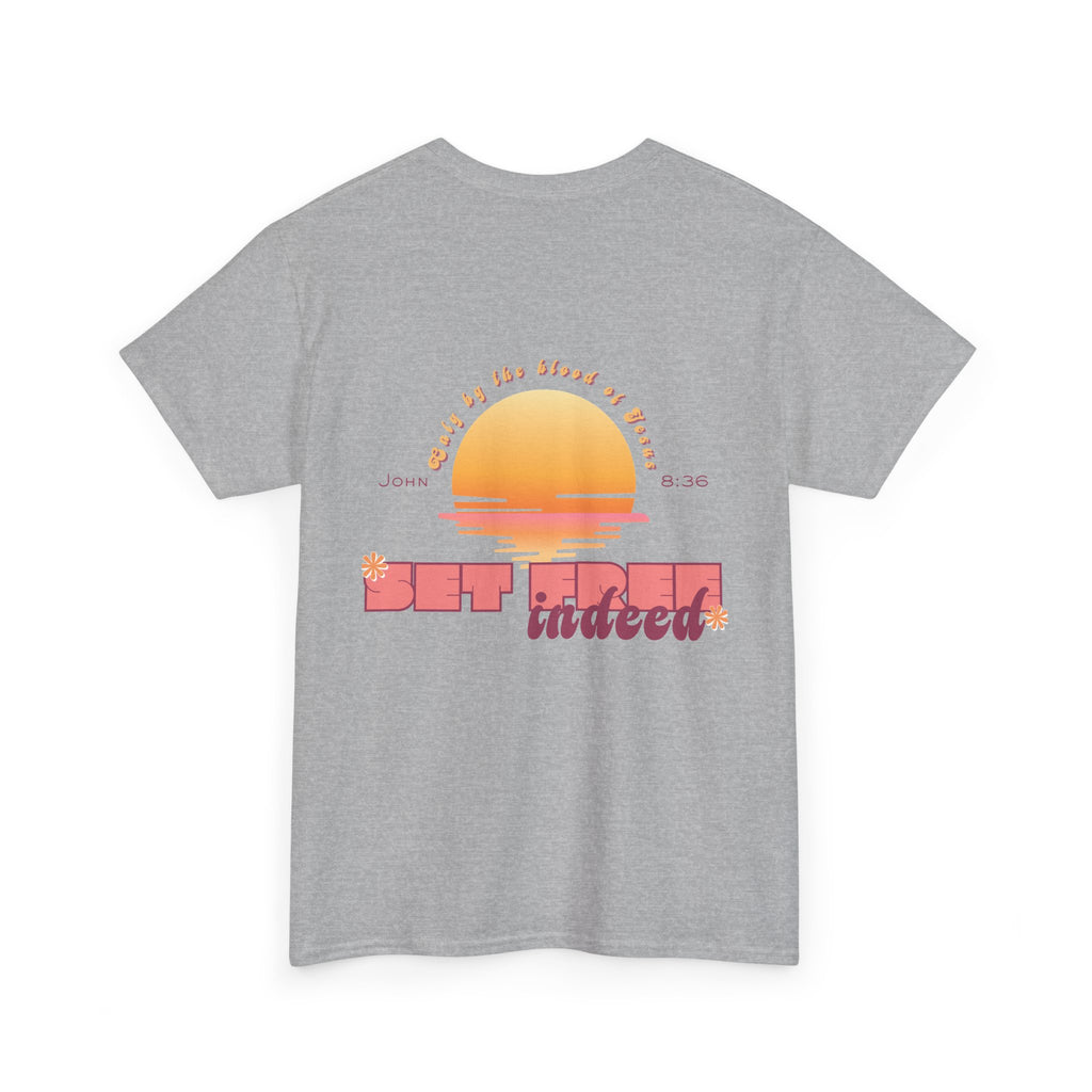 Women's 'Set free indeed' John 8:36- Heavy Cotton Tee