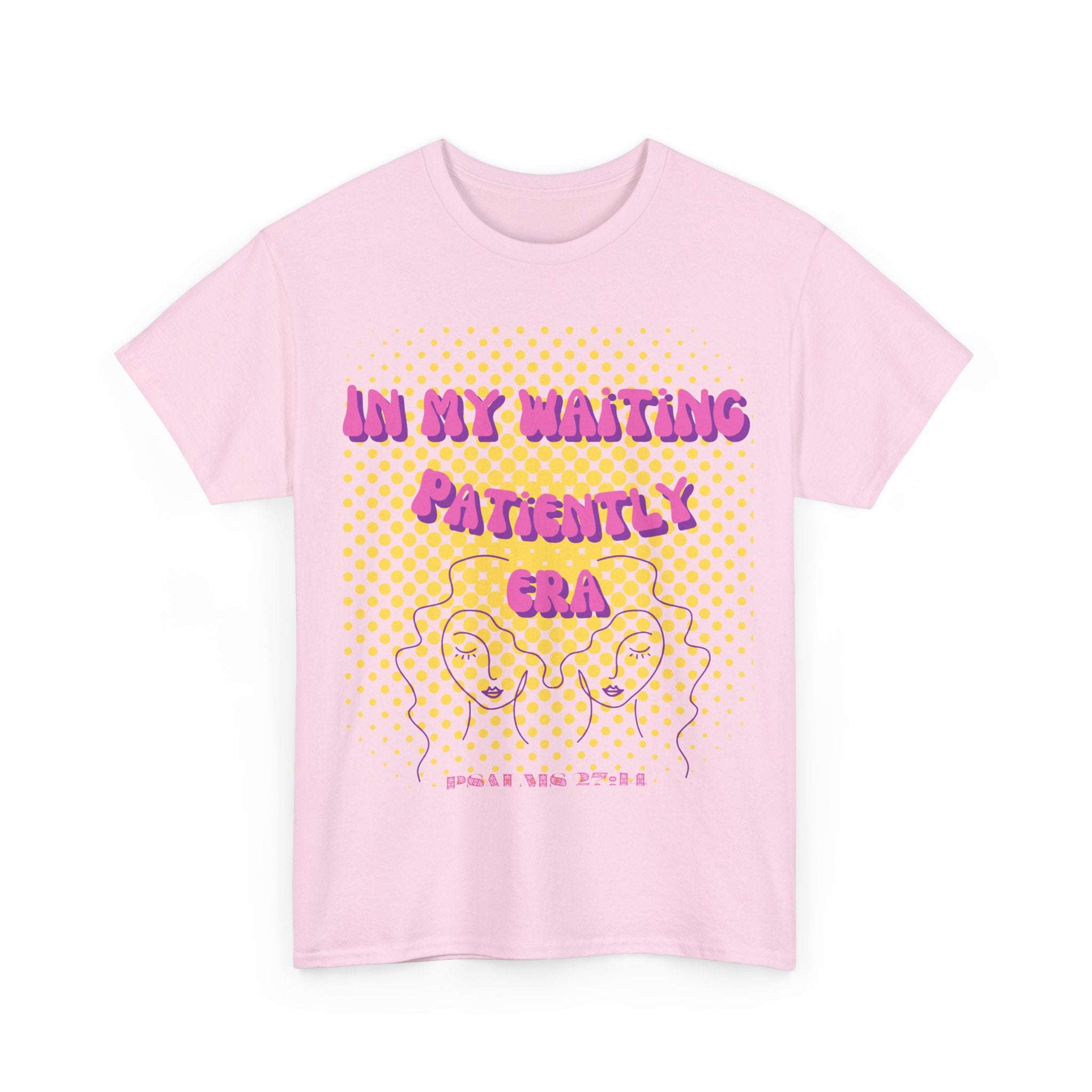 Women's 'In my Waiting Patiently Era' Tee - Yellow Graphic Jersey Short Sleeve