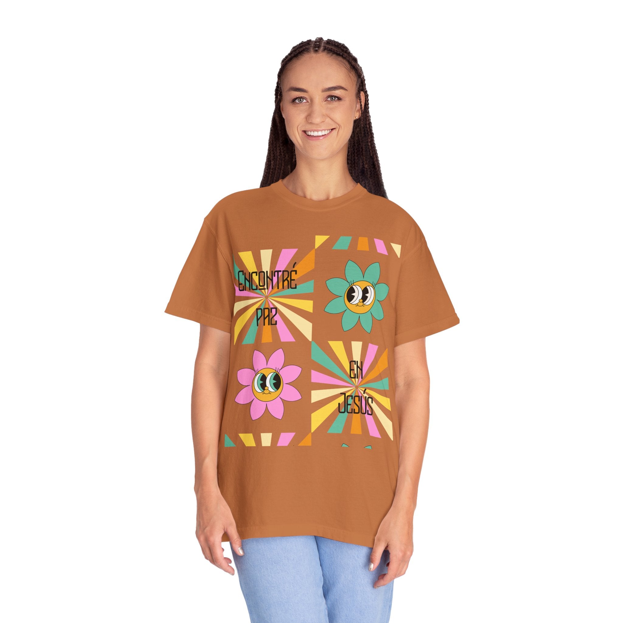 Woman's Spanish "Encontré paz en Jesús"- Camisa Retro Español