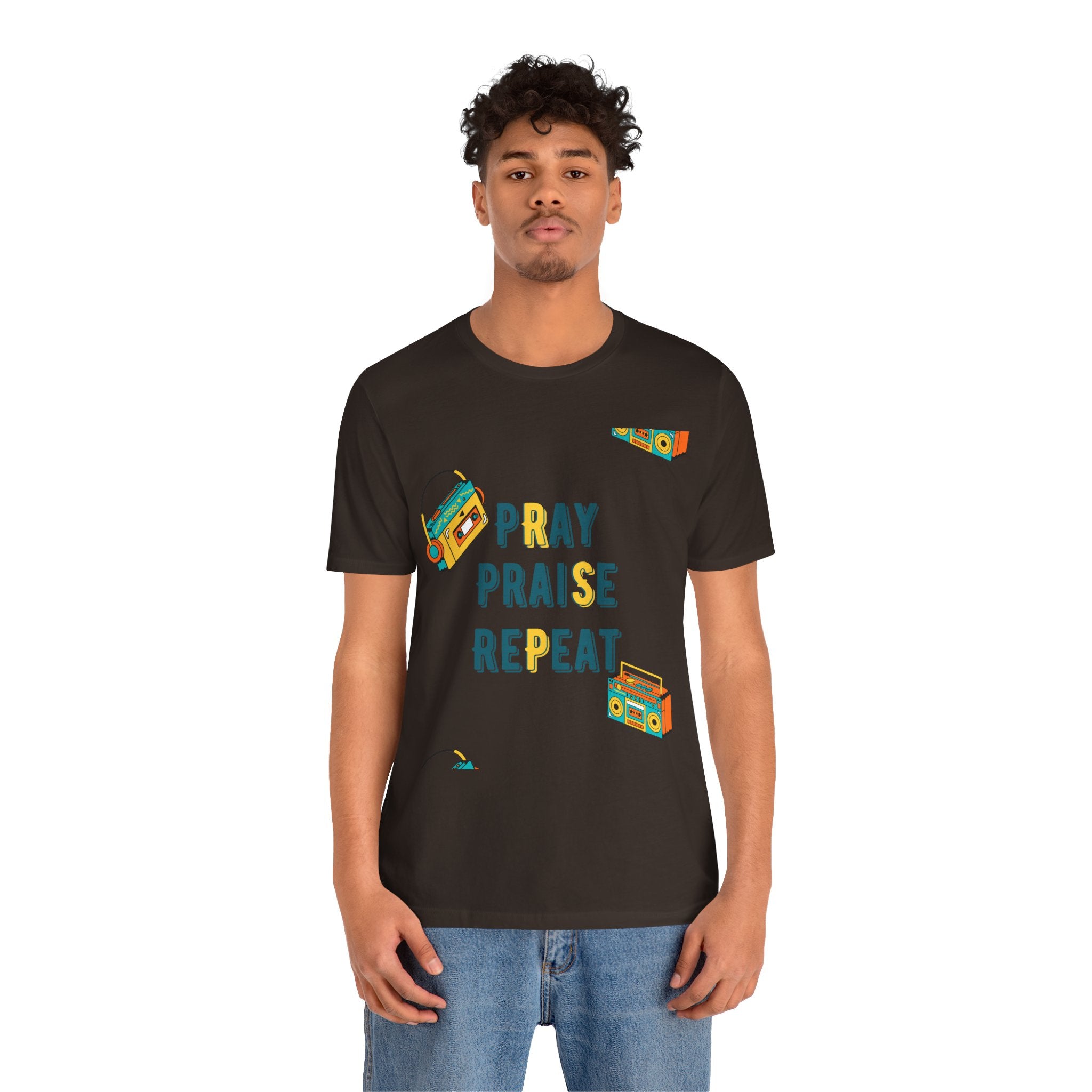 Pray Praise Repeat T-Shirt — Vintage Boombox Christian Tee