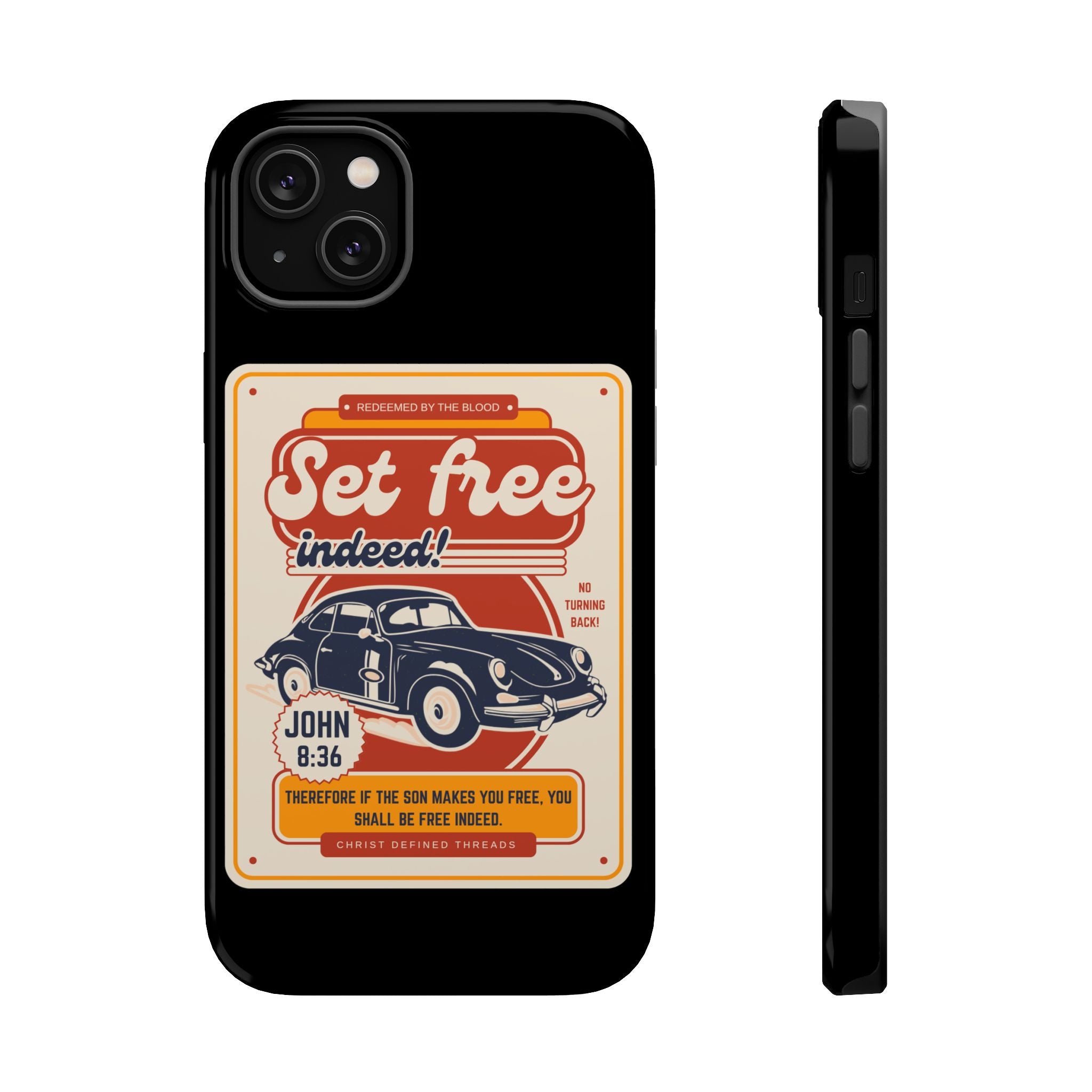 Men's 'Set free indeed' Vintage Graphic Phone Case — Magnetic Impact-Resistant