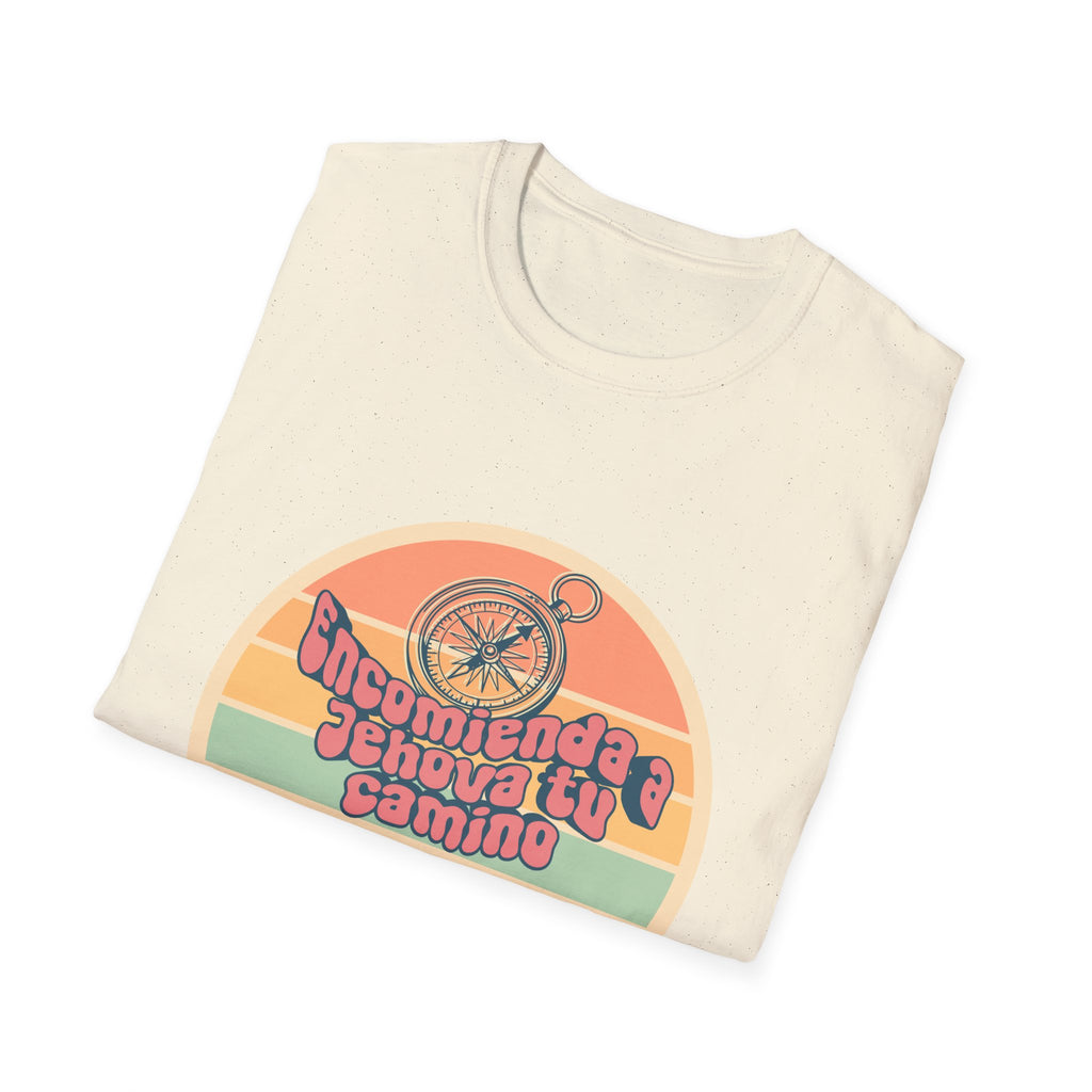 "Encomienda a Jehová tu camino" Camisa — Retro compás Camisa Feminina