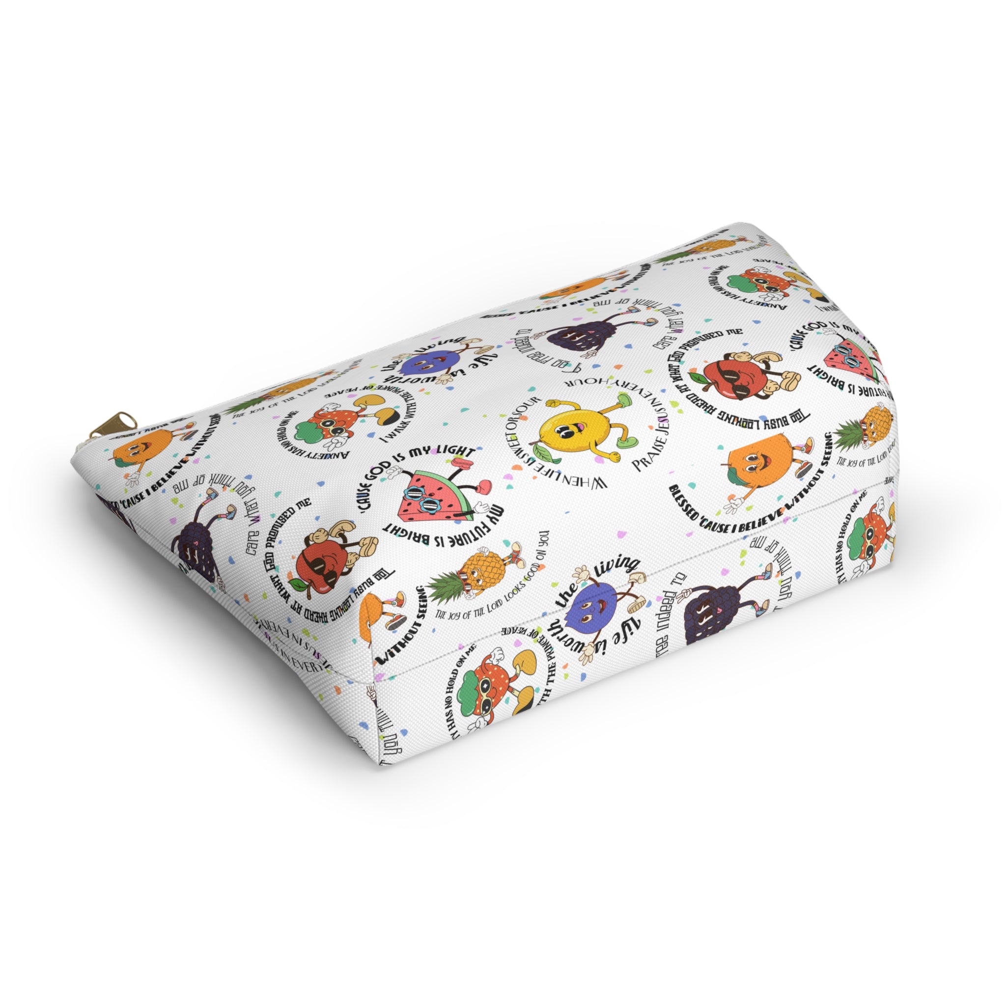 Fruitful Quotes Accessory Pouch — T-Bottom Bag