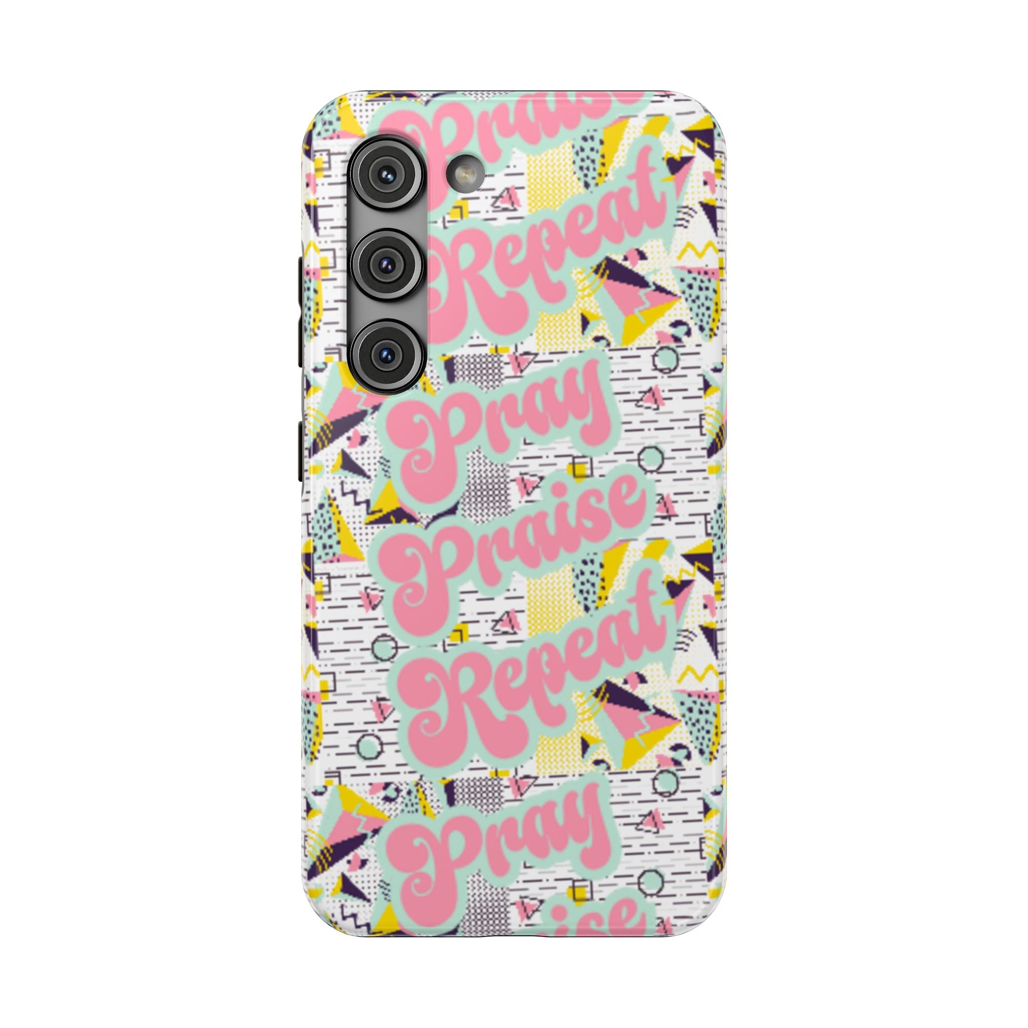 Retro Pray Praise Repeat Women's  Phone Case- Impact-Resistant Cases
