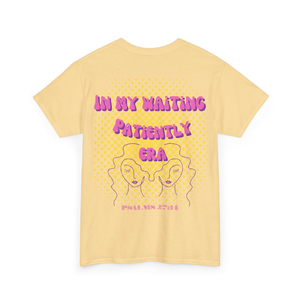 Women's 'In my Waiting Patiently Era' Tee - Yellow Graphic Jersey Short Sleeve