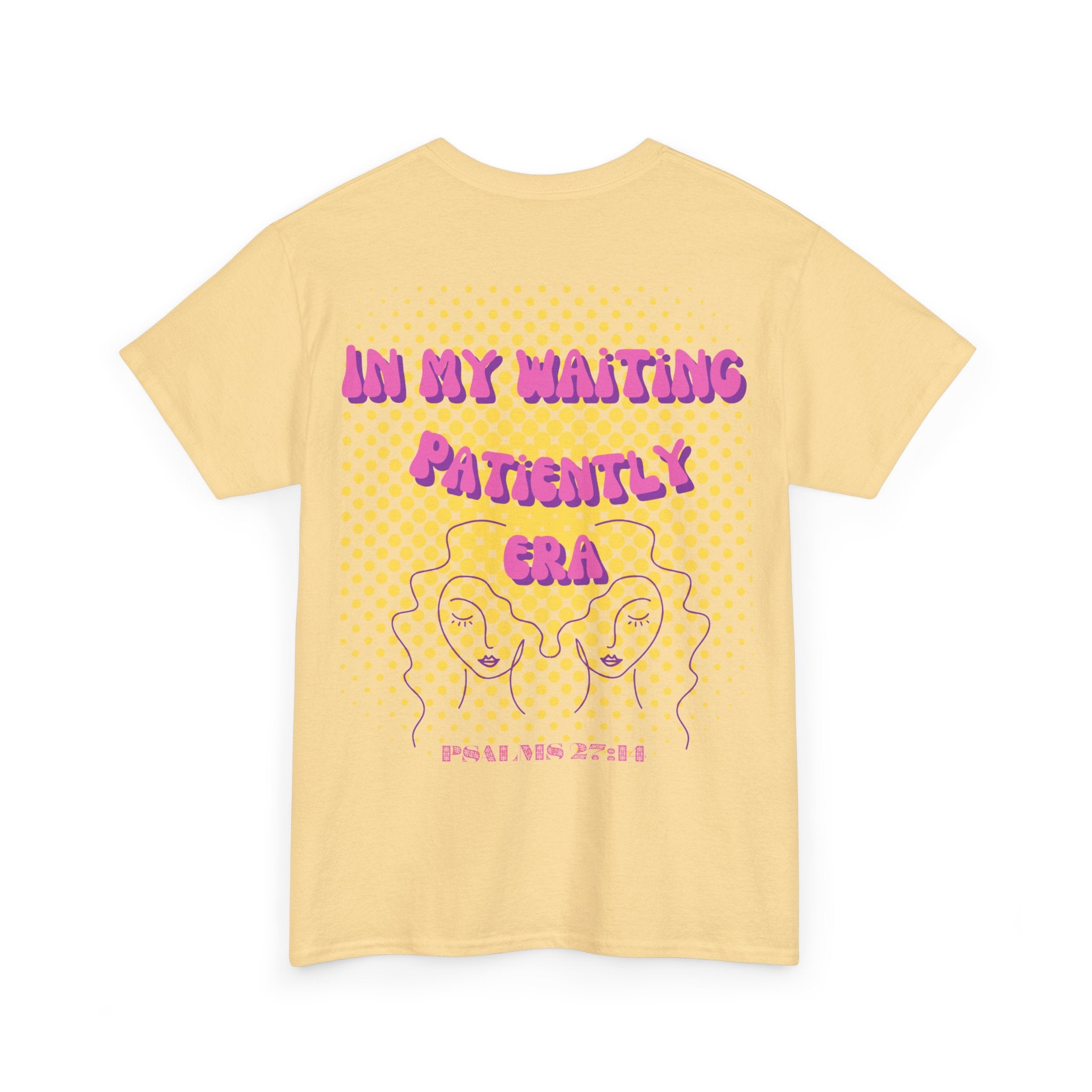 Women's 'In my Waiting Patiently Era' Tee - Yellow Graphic Jersey Short Sleeve