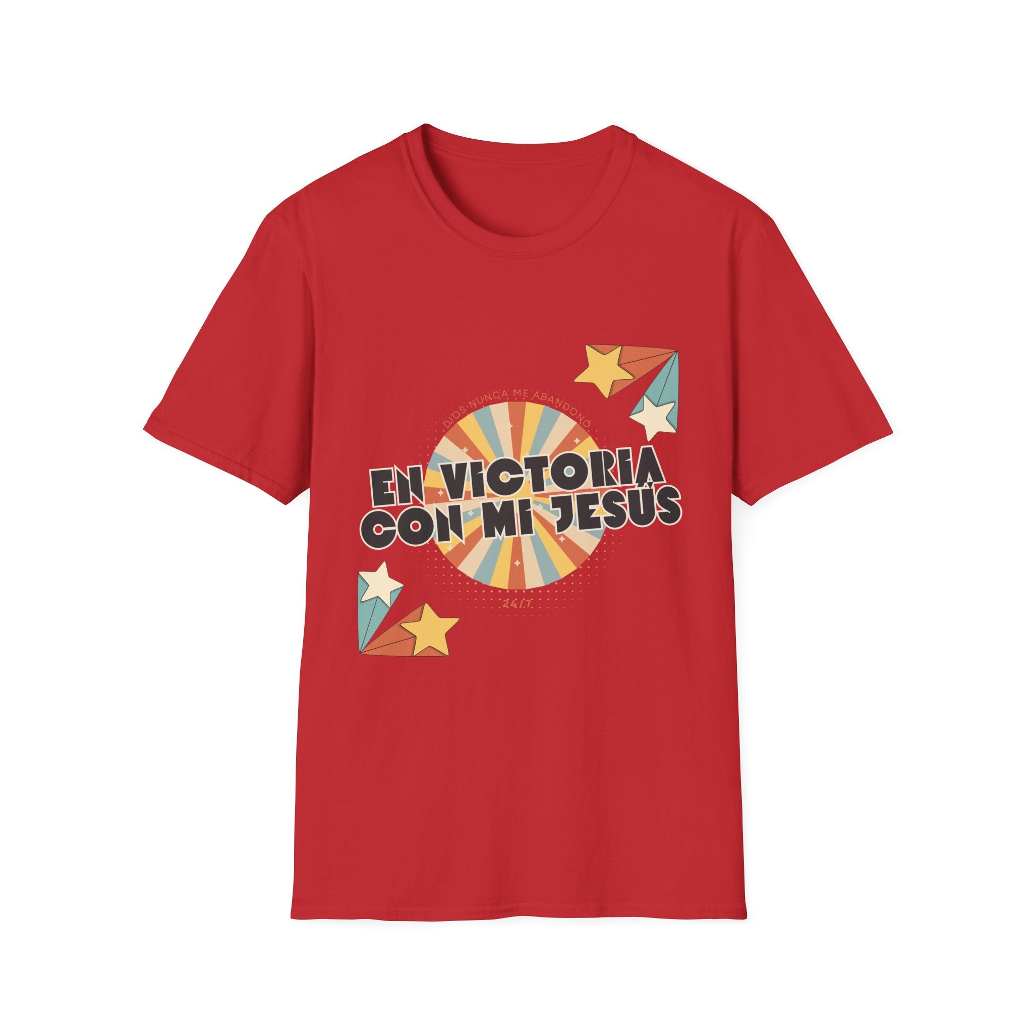 Camisa “En Victoria con mi Jesús” Varones Estilo Retro Sunrise