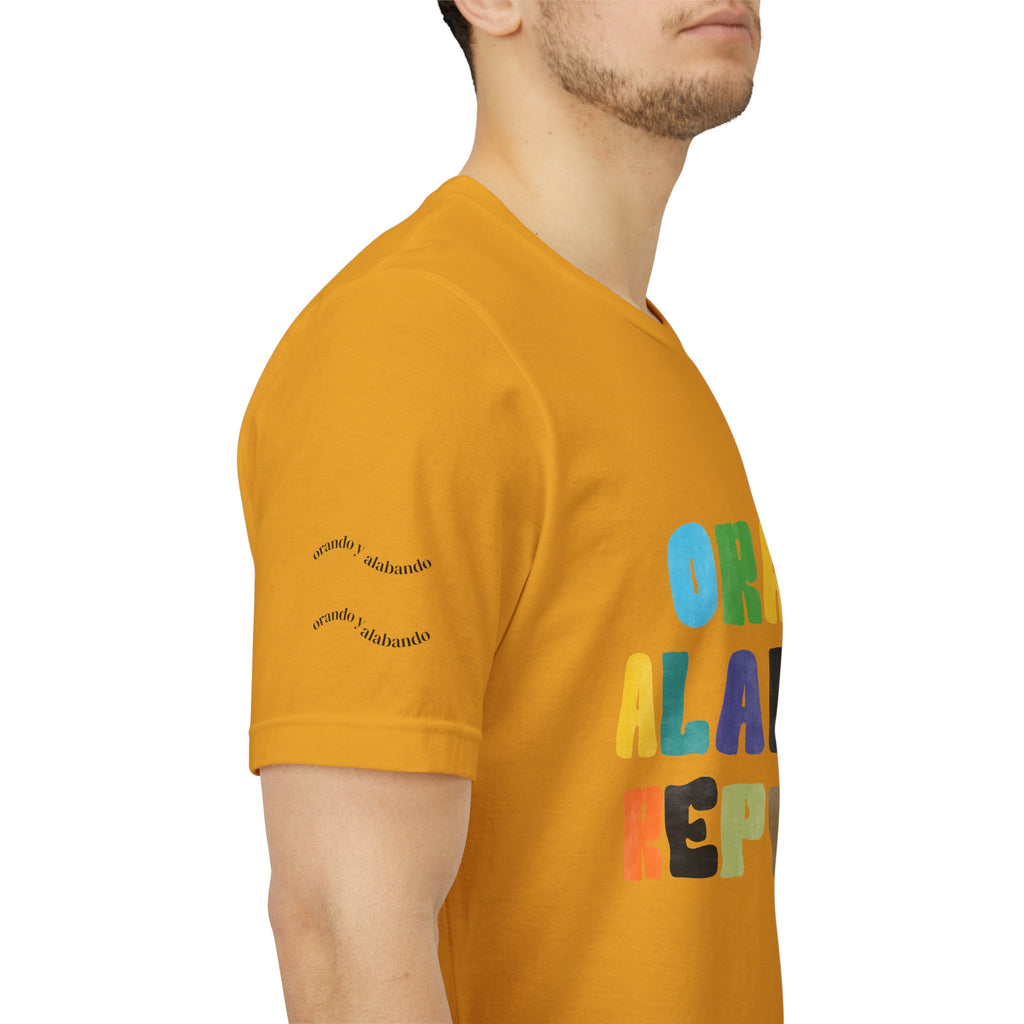 Men's Bilingual "Orar Alabar Repeat" T-Shirt – Camisa de hombres Bilingüe